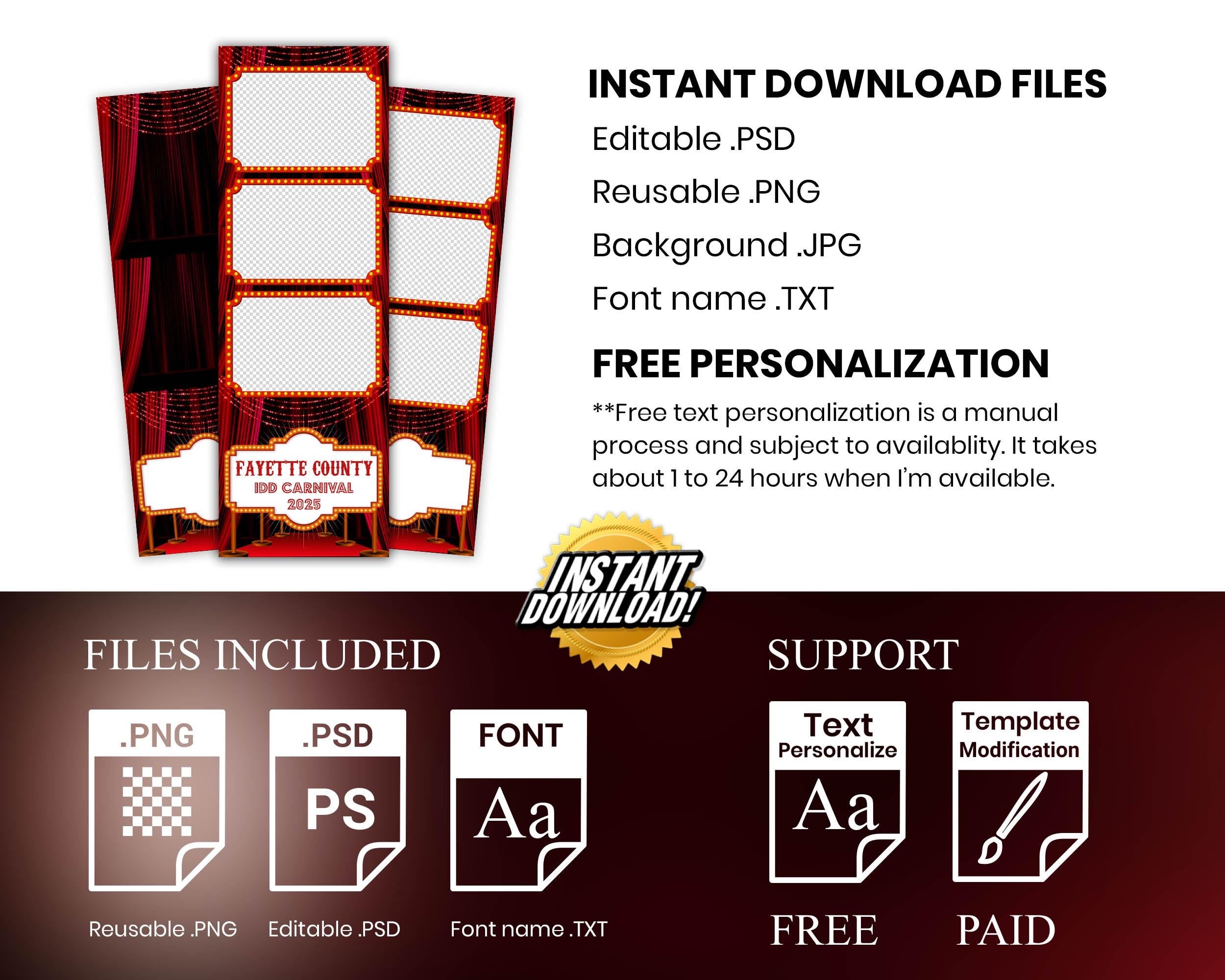 Carnival Photo Booth Template | Carnival Photobooth Overlay | Festival Photobooth Template | Carnival Celebration Circus Party | 1531