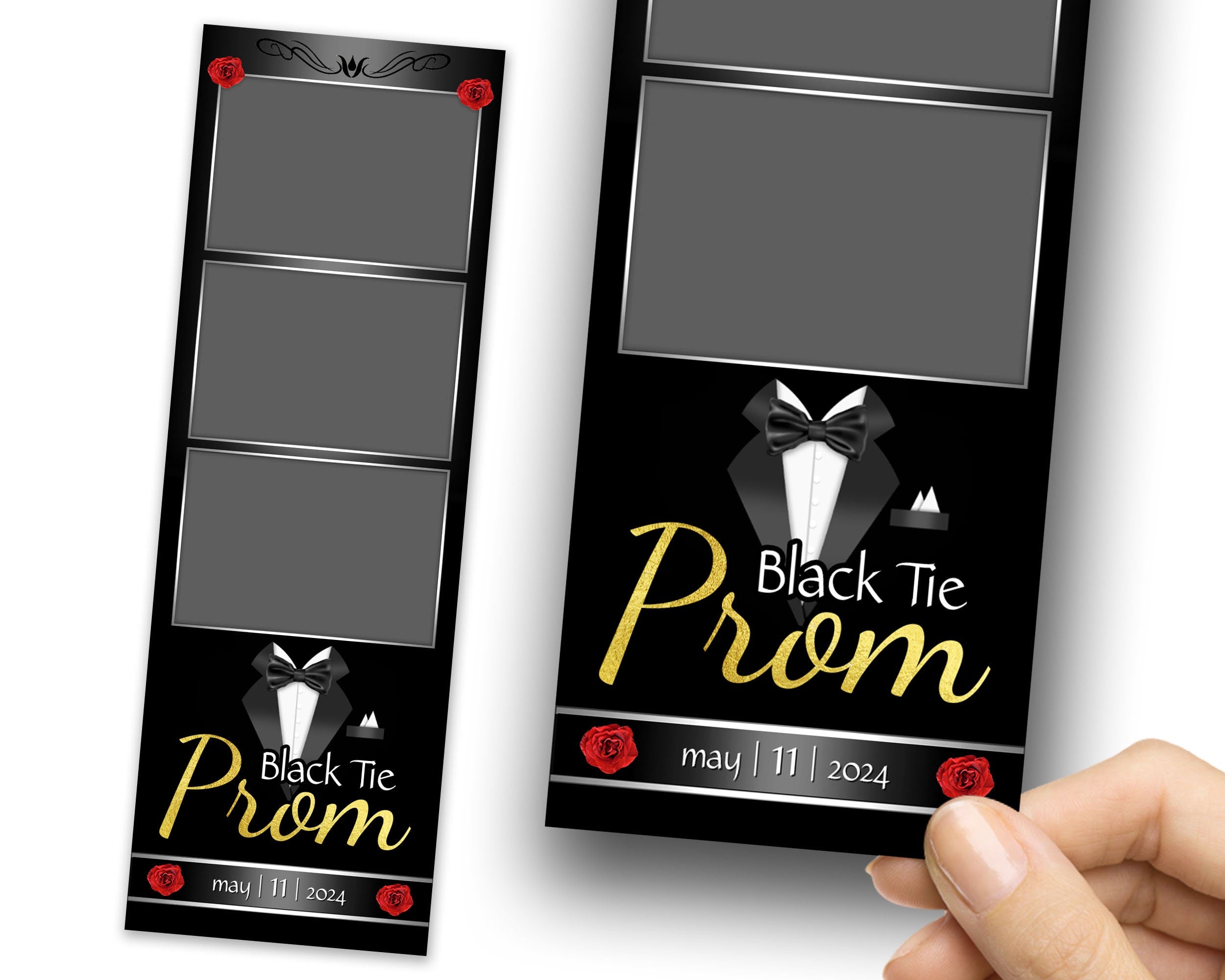 Black Tie Prom Photobooth Template, Prom Night Photo Booth Template, Class of, Graduation Party 1087