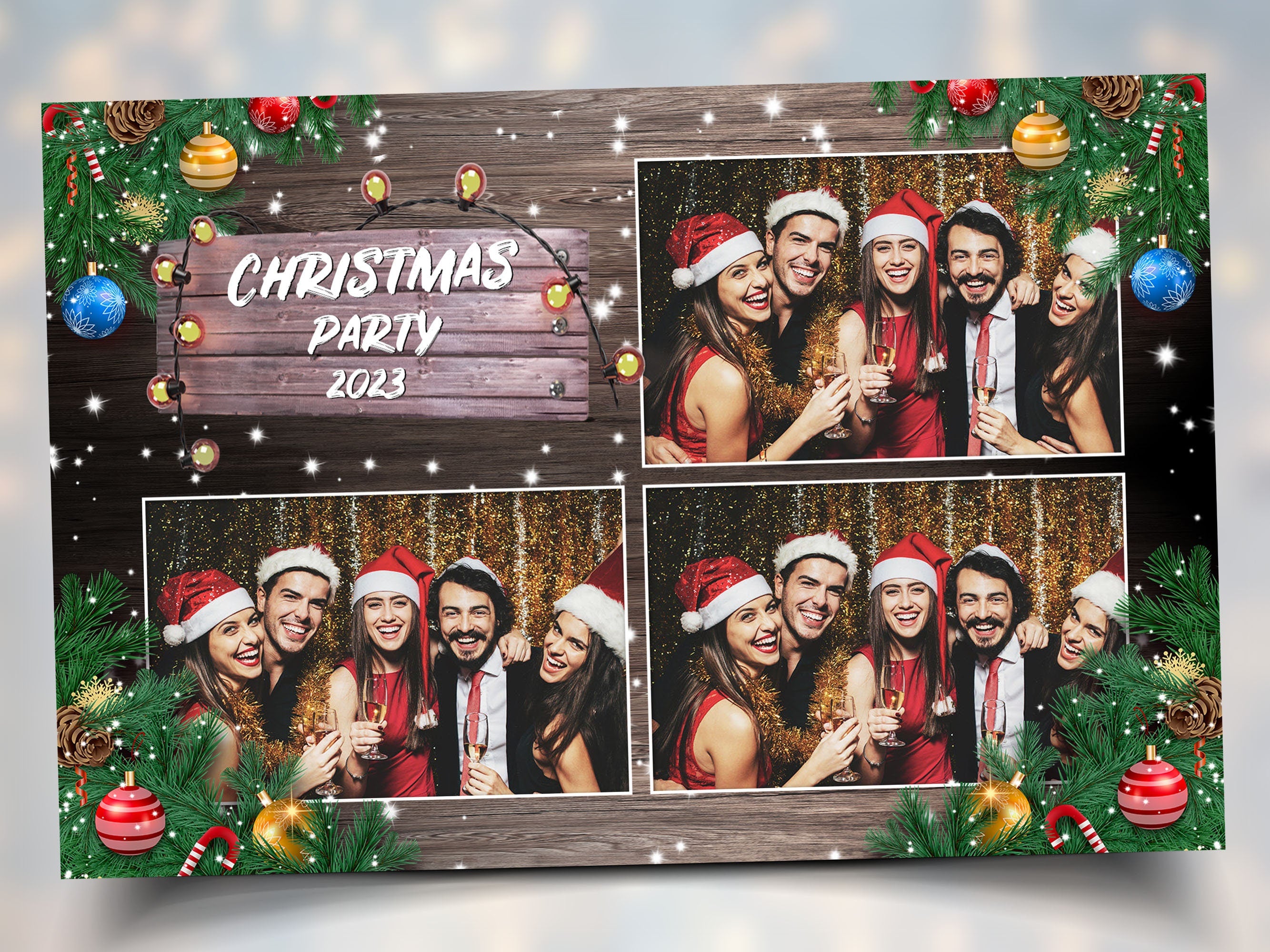 Christmas Photo Booth Template Holiday Party Merry Christmas and New Year, 4x6 Xmas Photobooth Template Holiday Party 2024