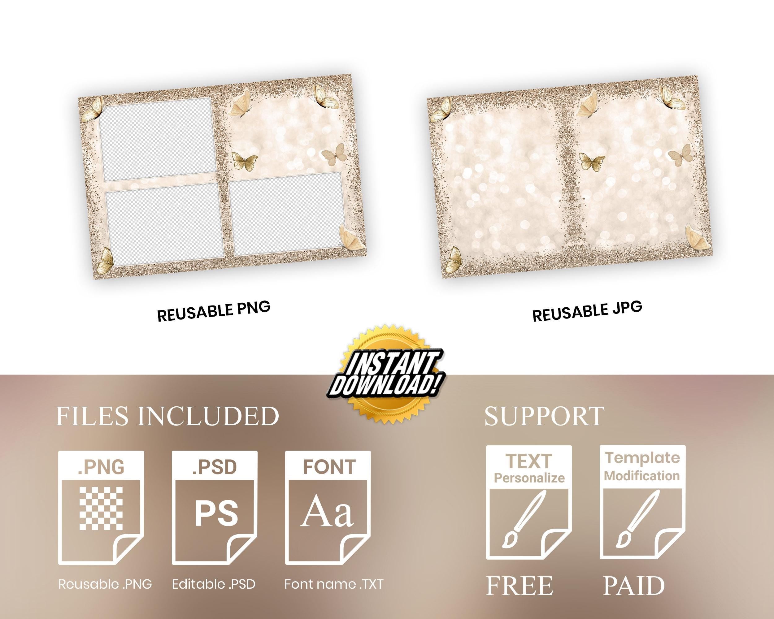 Birthday Quince Butterfly Photobooth Template, Sweet 16, Quinceañera, Golden Bday Party, Mis Quince, Quinceanera, XV, 1099