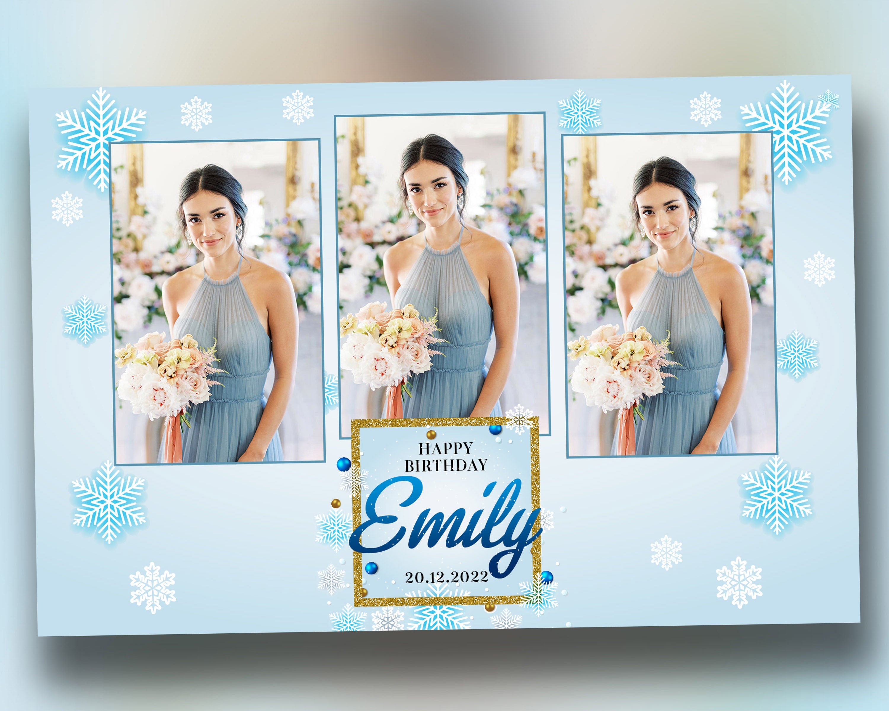 Snowflakes Photo Booth Winter Wonderland Birthday Quinceañera Sweet 16 Christmas Xmas