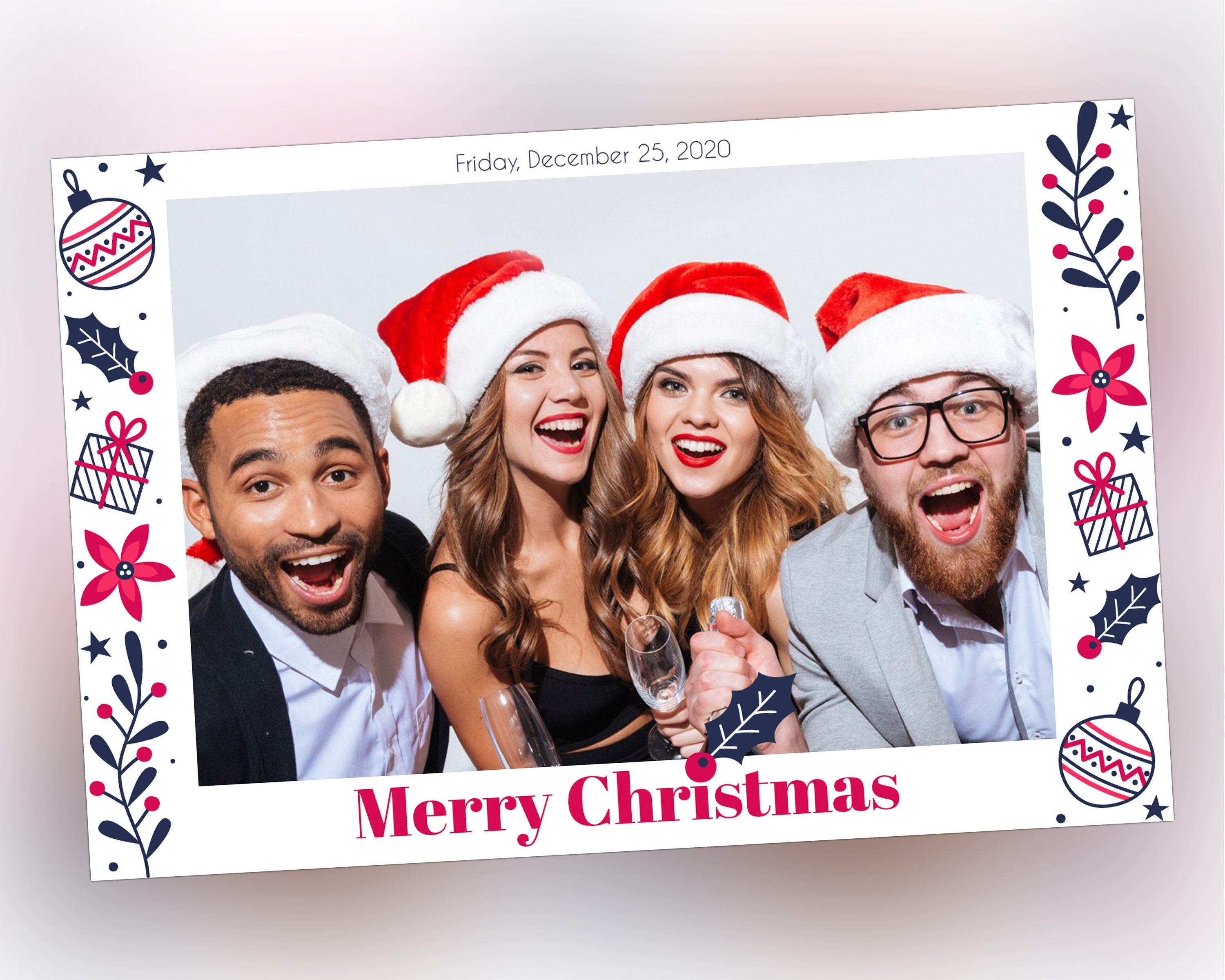 Photo Booth Template Merry Christmas Party 2021 Photobooth Template 4x6