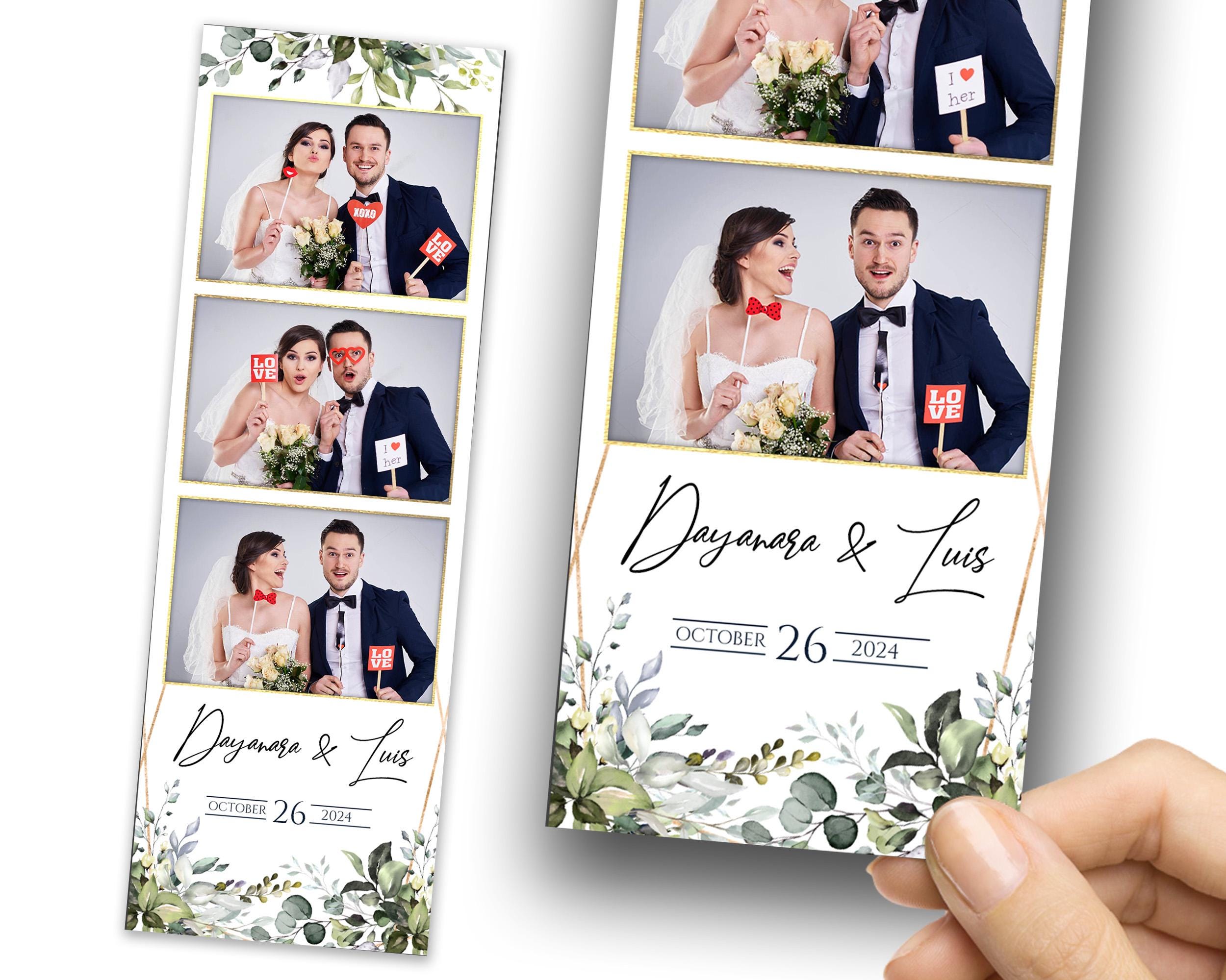 Sage Green Wedding Anniversary Bridal Shower Photobooth Template 2x6 strip 724