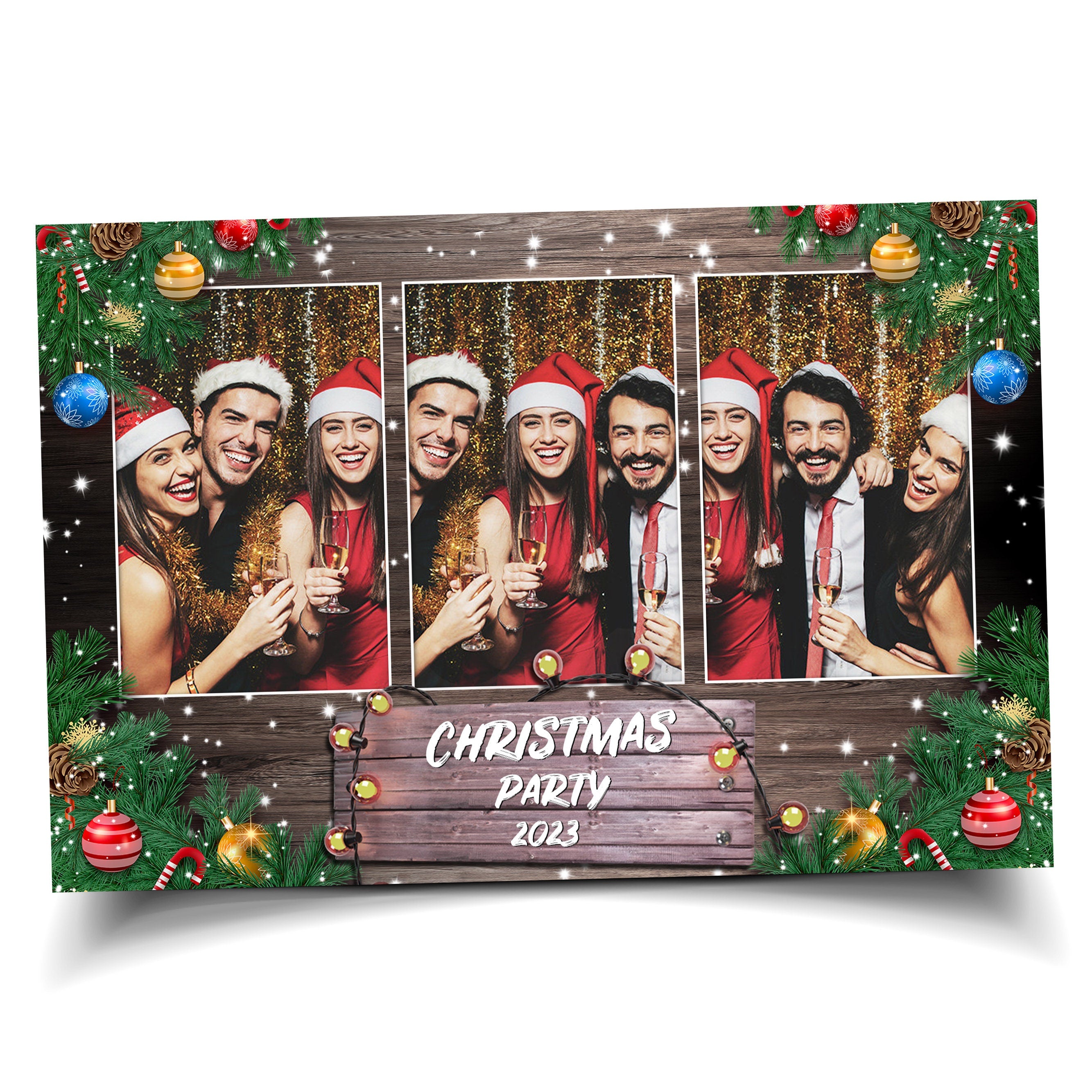 Christmas Photo Booth Template Holiday Party Merry Christmas and New Year, 4x6 Xmas Photobooth Template Holiday Party 2024