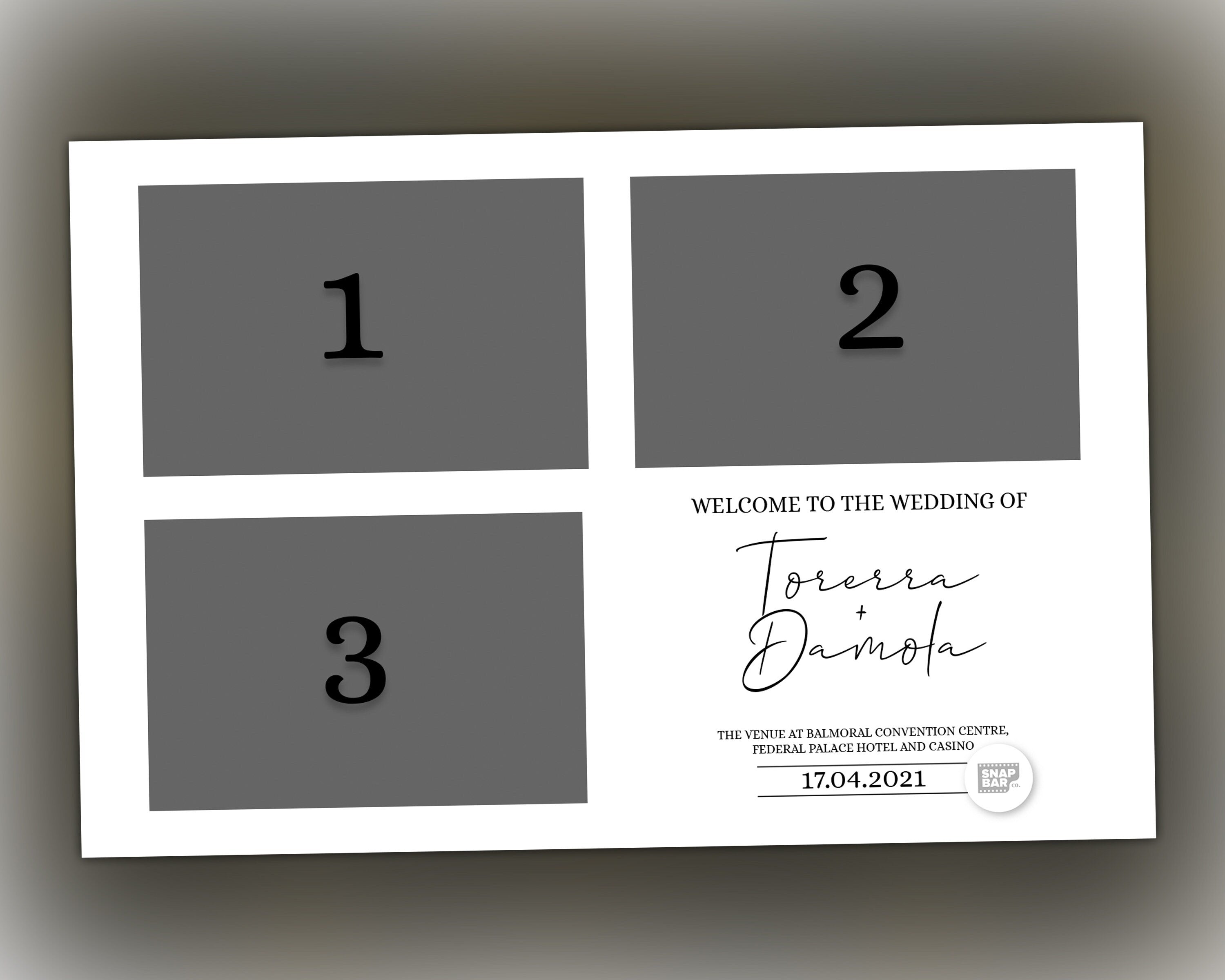 Wedding signature black and white Wedding/ Anniversary Photo Booth Template 4x6 inch Photobooth Template with FONT