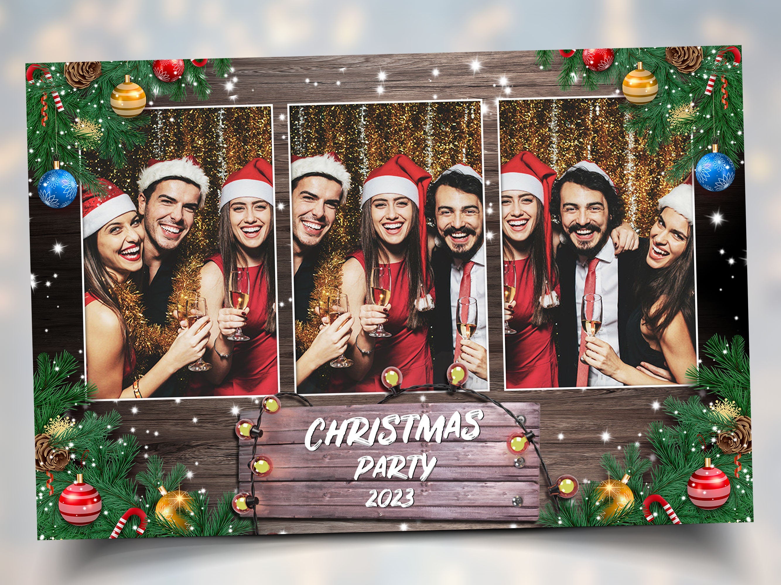 Christmas Photo Booth Template Holiday Party Merry Christmas and New Year, 4x6 Xmas Photobooth Template Holiday Party 2024