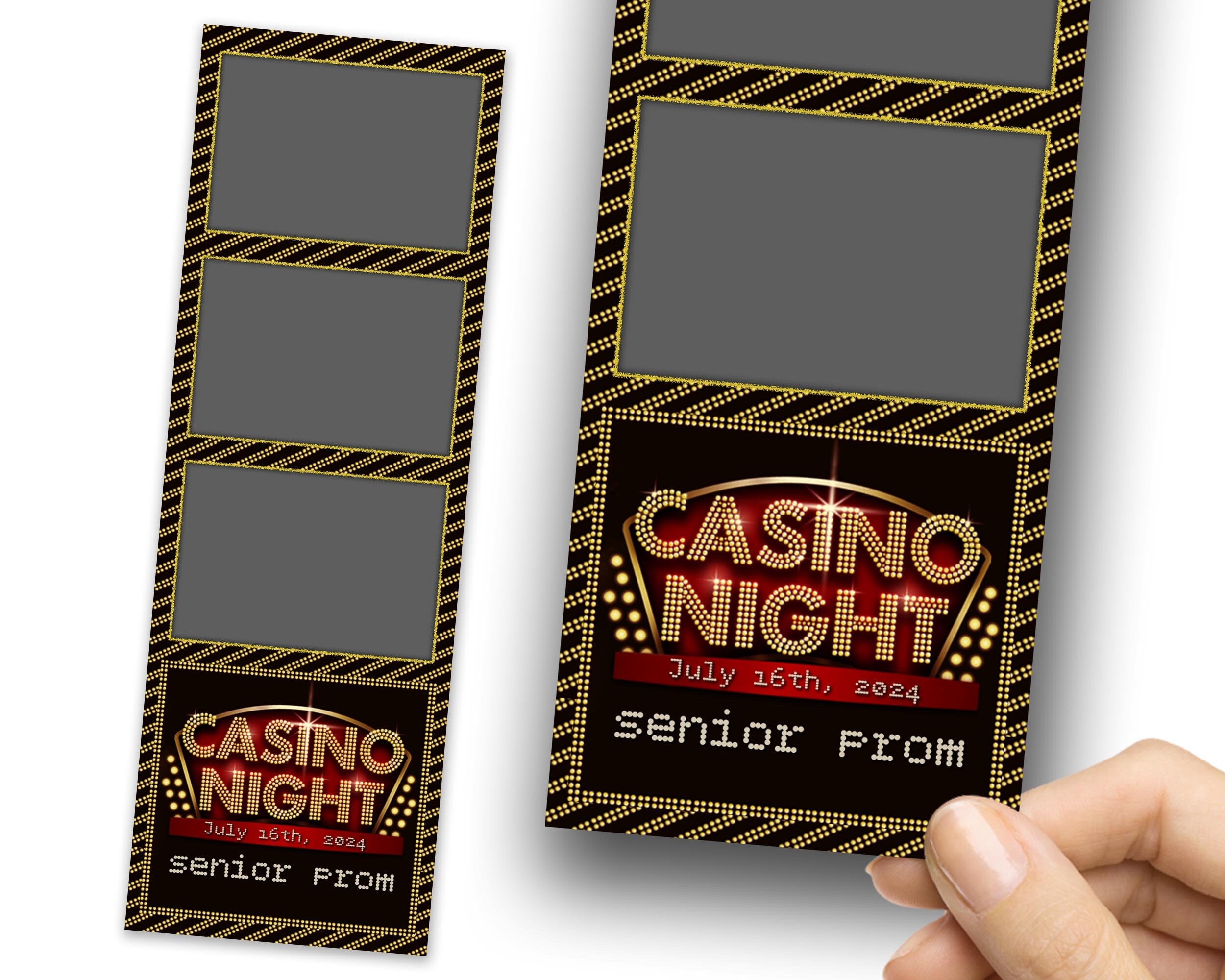 Casino Night Photobooth, Birthday Photo Booth Template, 2x6 Strip, Photo Overlay, Casino Photo Booth Template, 1084