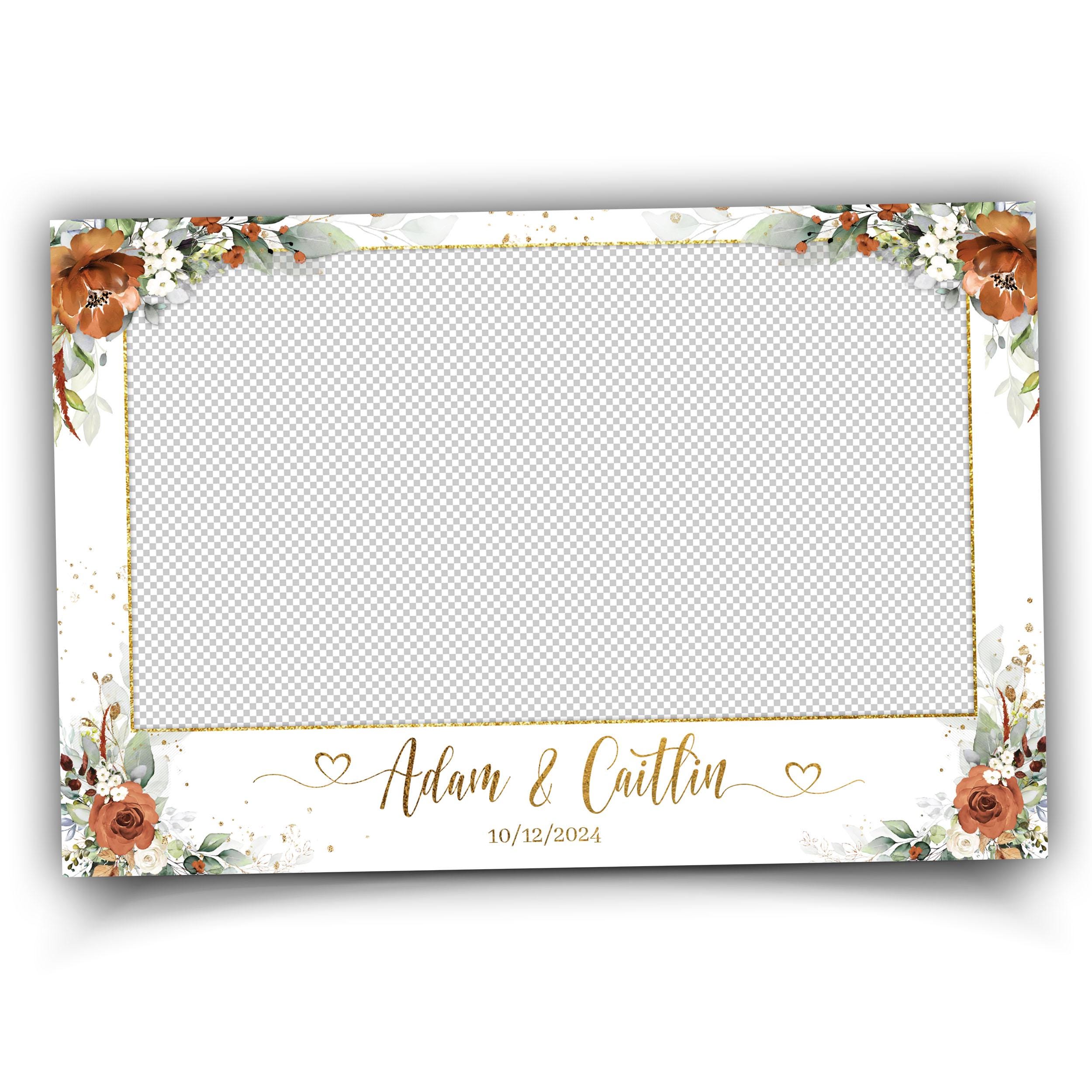 Burnt Orange Wedding Anniversary Photobooth Template Greenery Terracotta Floral Photo Booth Flower 1056