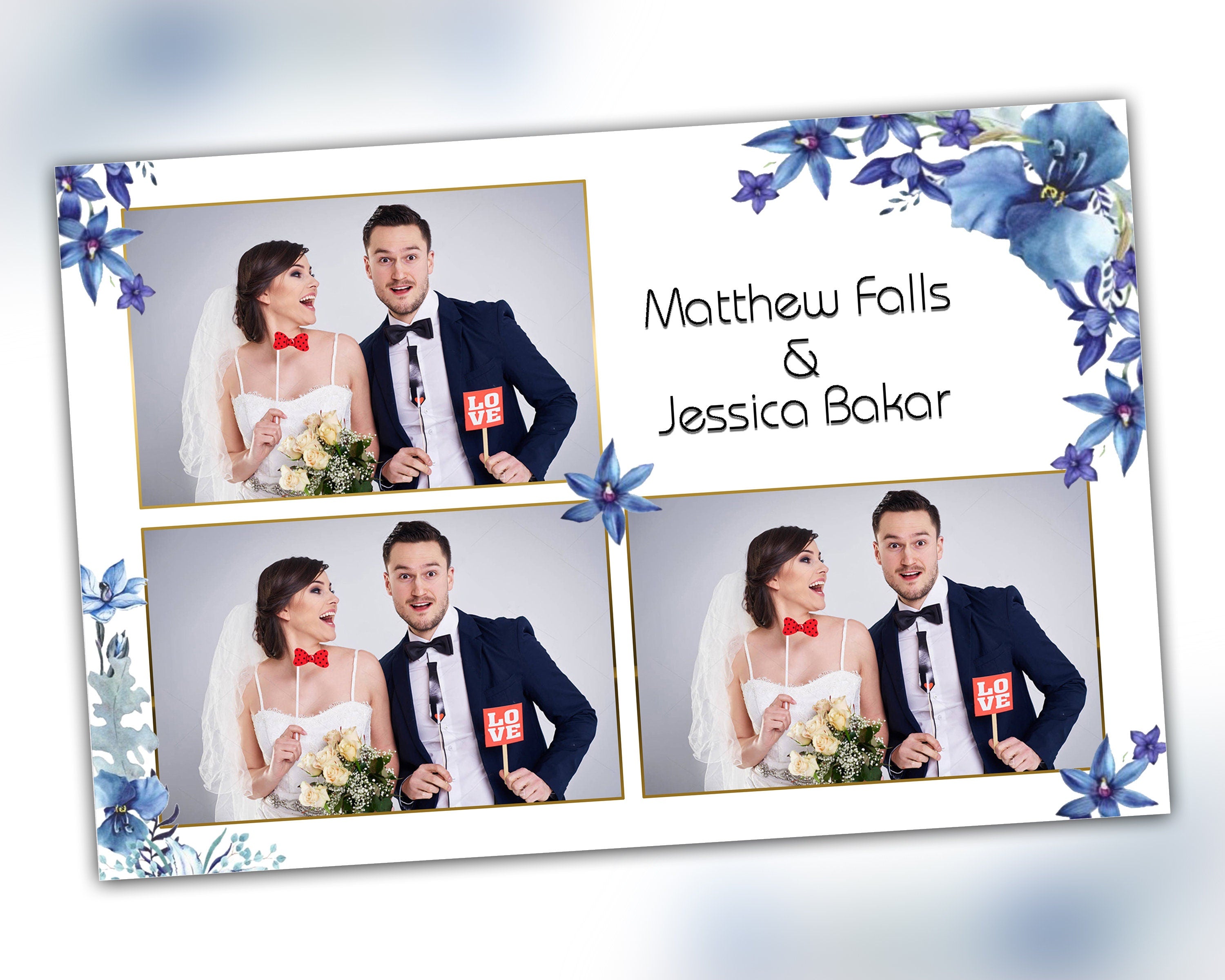 Photo Booth Template for Wedding Photobooth and Bridal Shower Photo Booth template Floral Photo Booth Template