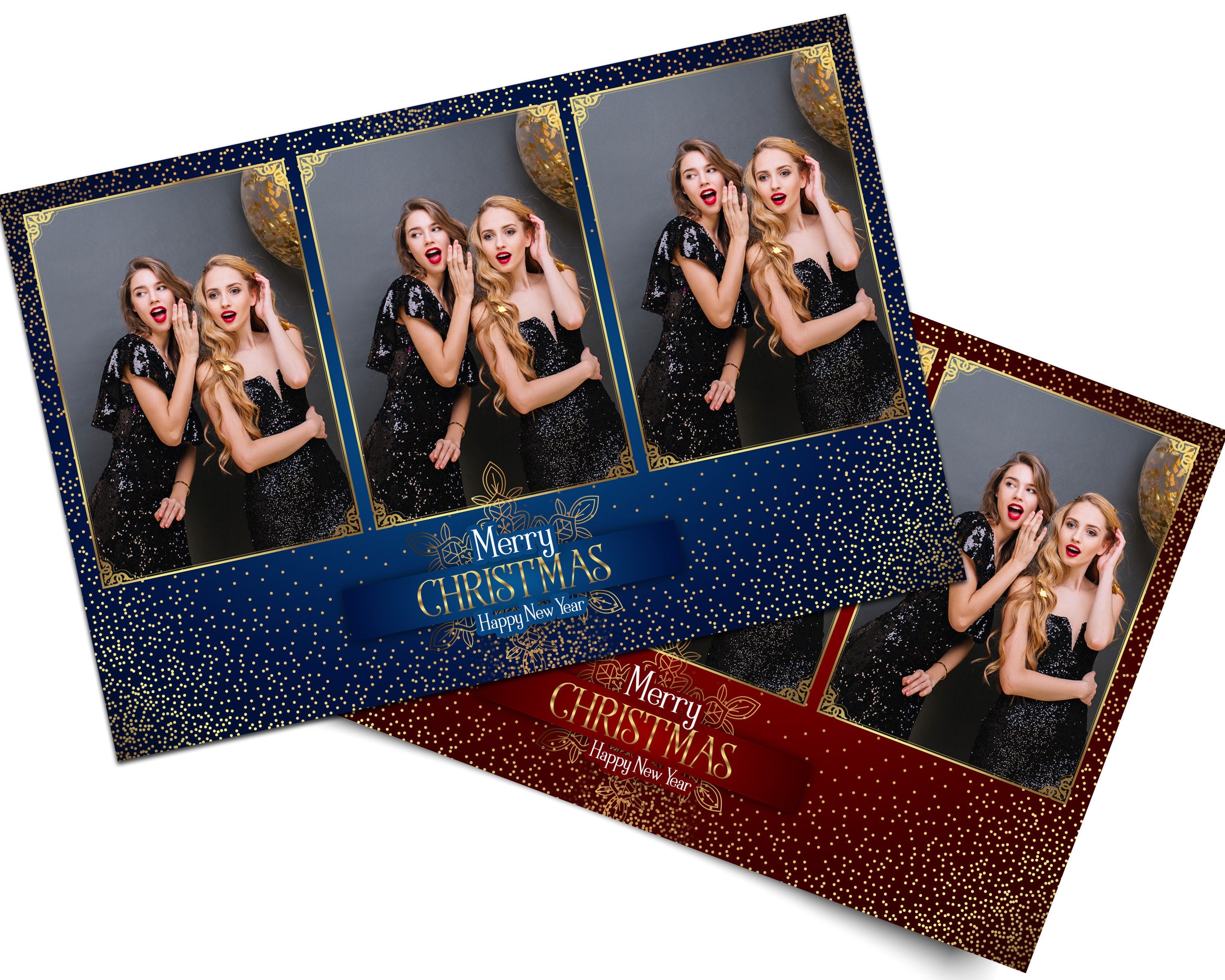 Photo Booth Template Merry Christmas New Year 2021 Party Photobooth Template 4x6 3 Photo Frame Template
