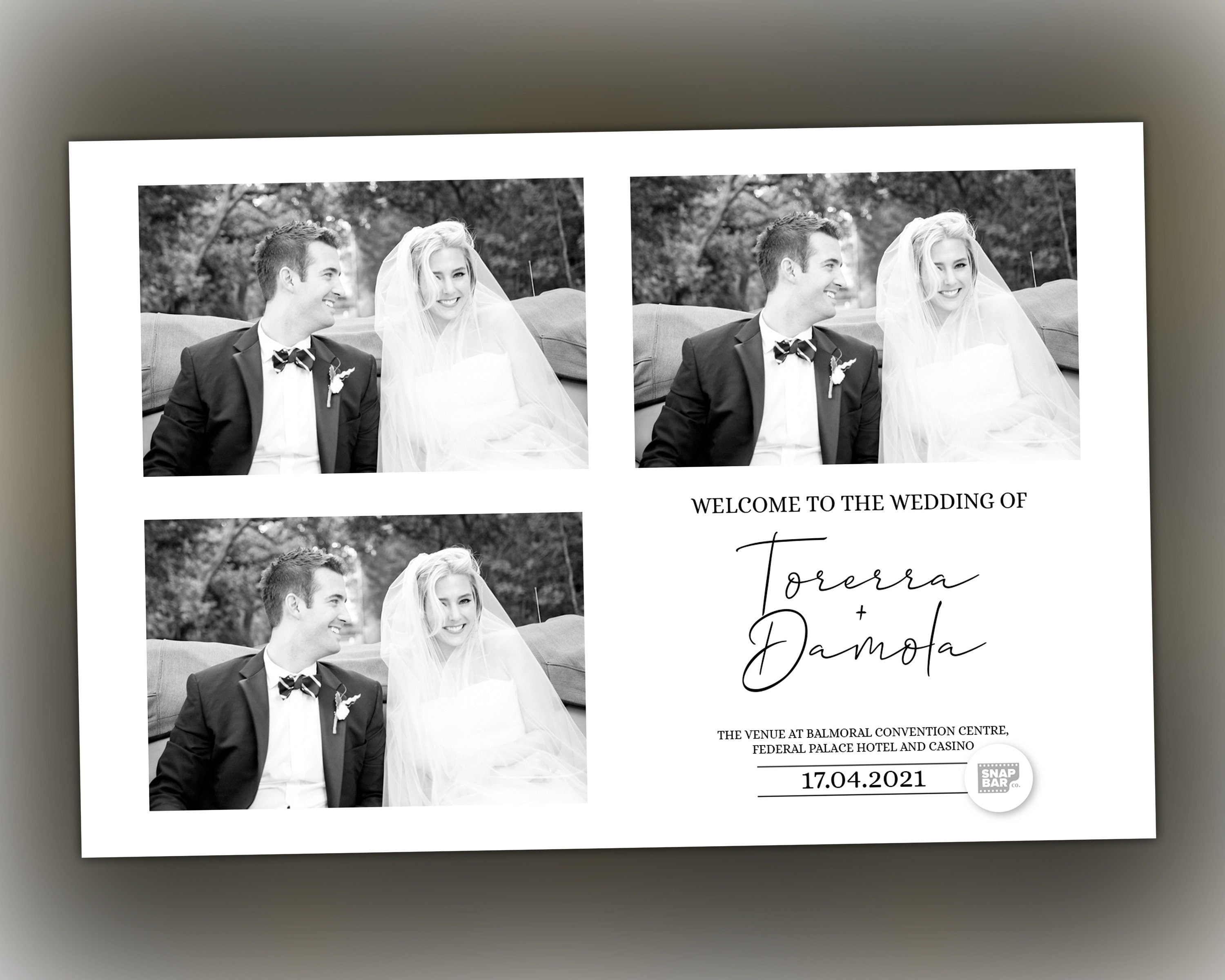 Wedding signature black and white Wedding/ Anniversary Photo Booth Template 4x6 inch Photobooth Template with FONT