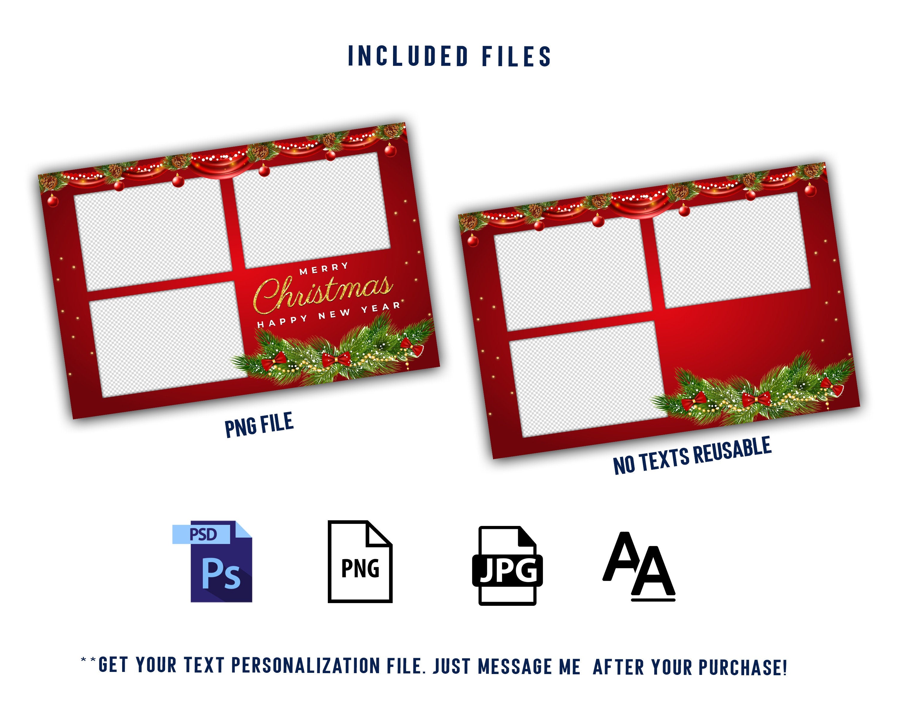Christmas Photo Booth Template, Merry Christmas and New Year 2022, 4x6 Photobooth Template, pine tree