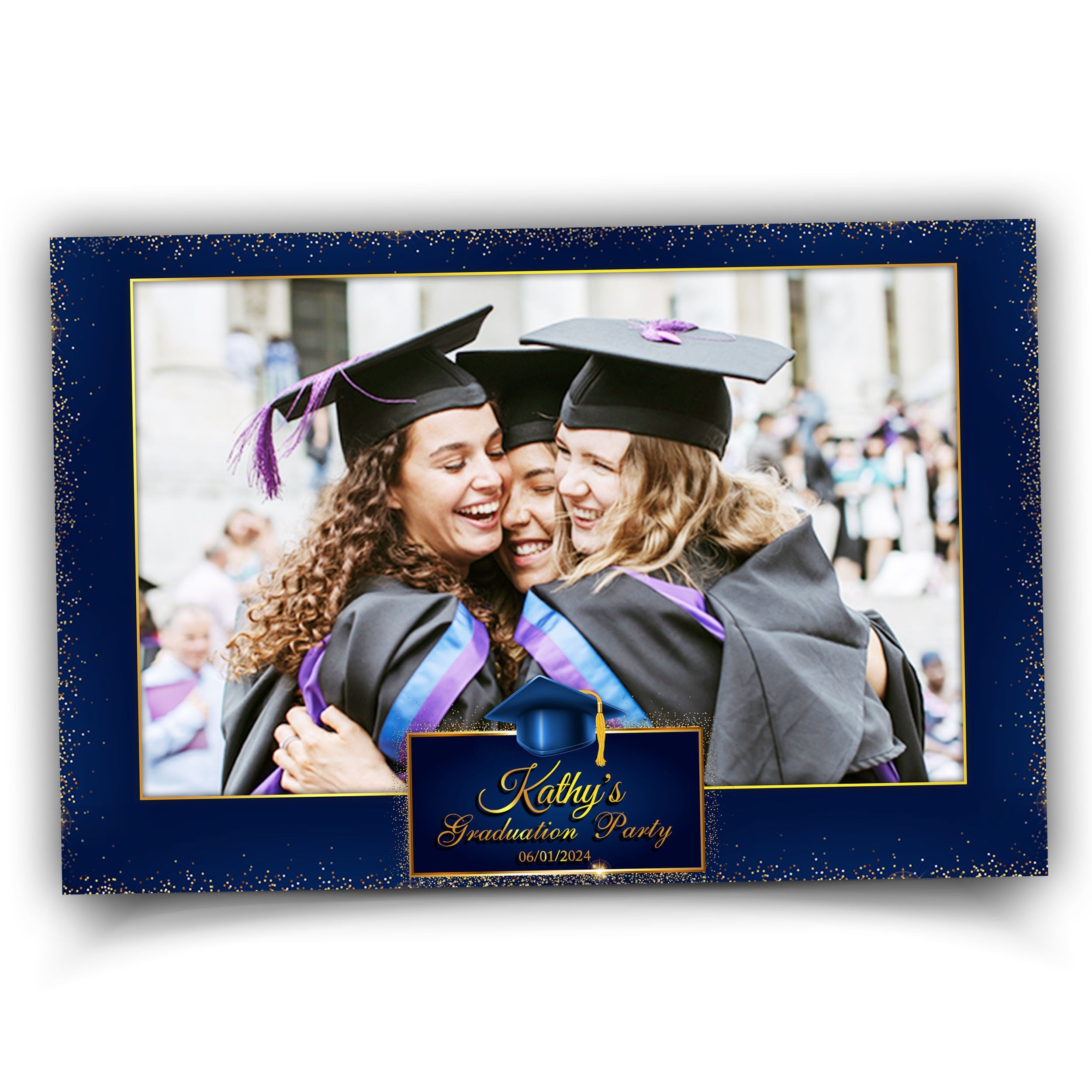 Navy Blue & Gold Graduation Photobooth Template, Graduation Photo Booth Template, Class of, SKU 548
