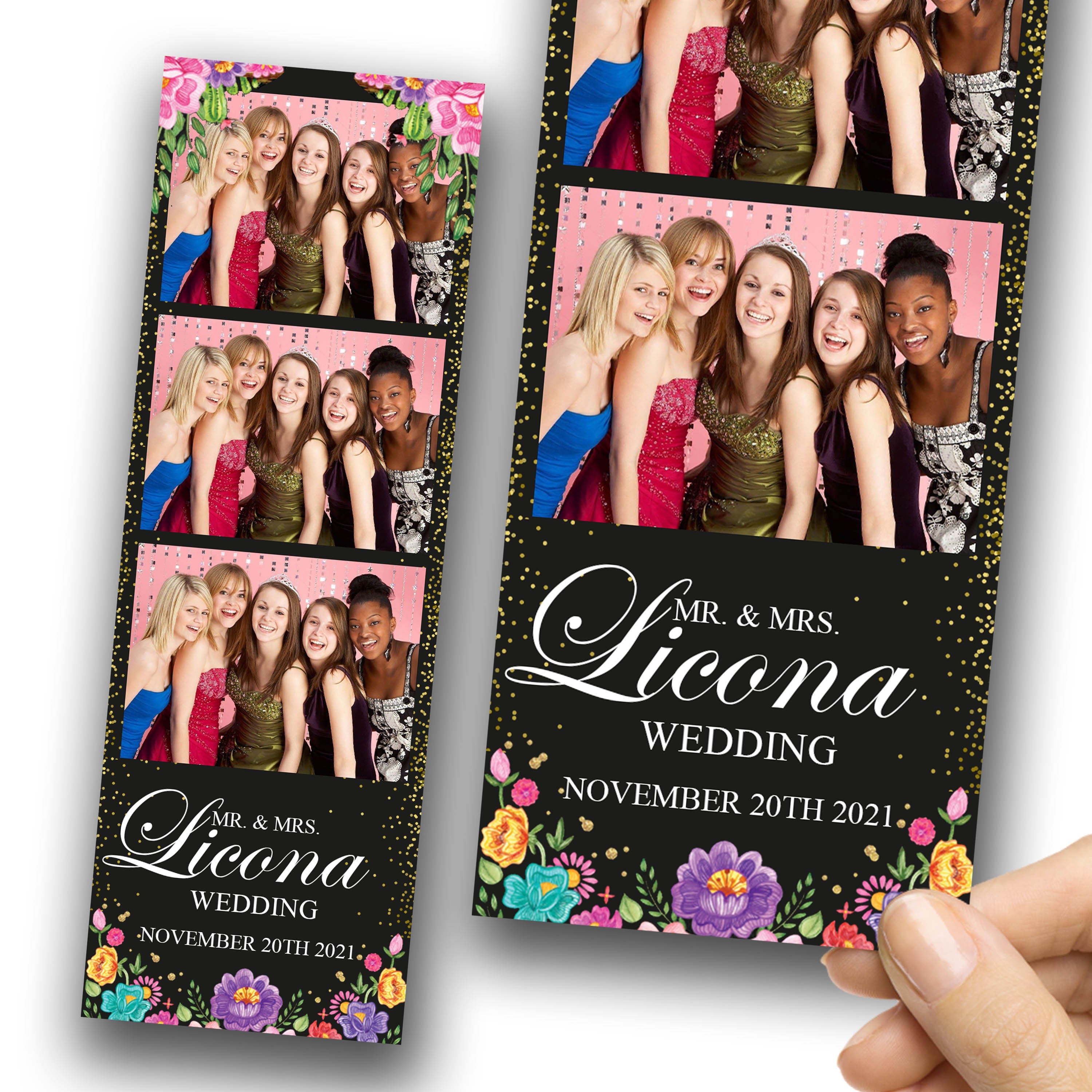 Carnival Photobooth Template Wedding Bridal Shower Sweet 16 Floral Anniversary Photo Booth Template 4x6 Photobooth Template