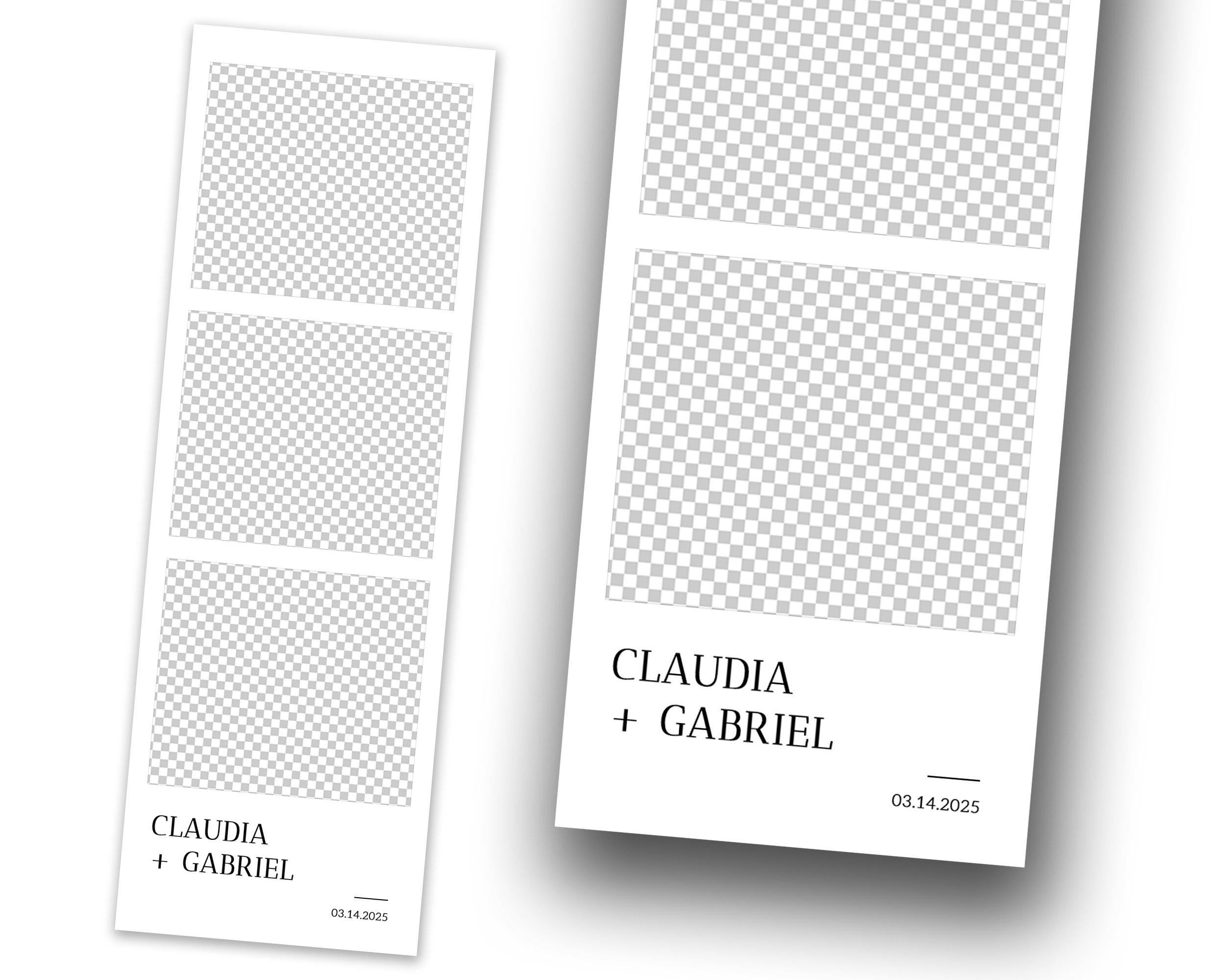 Wedding Anniversary Signature Black Bridal Shower Photo Booth Template 2x6 Strip Photobooth