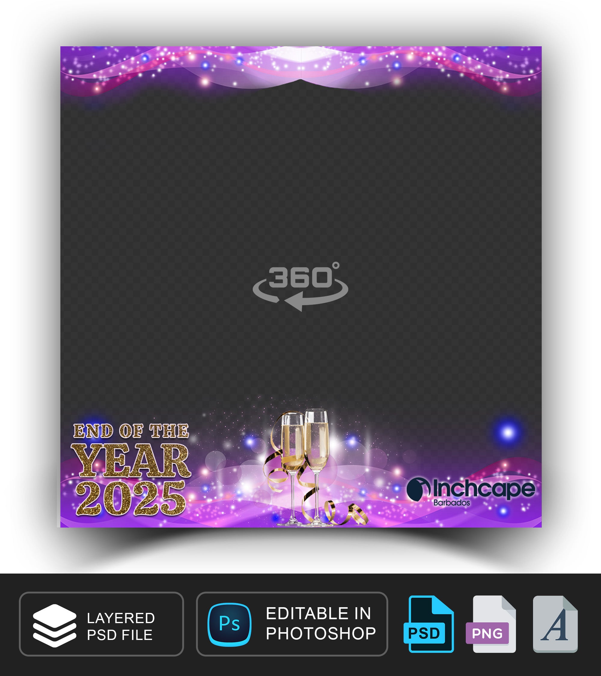360 overlay, photobooth template for Holiday