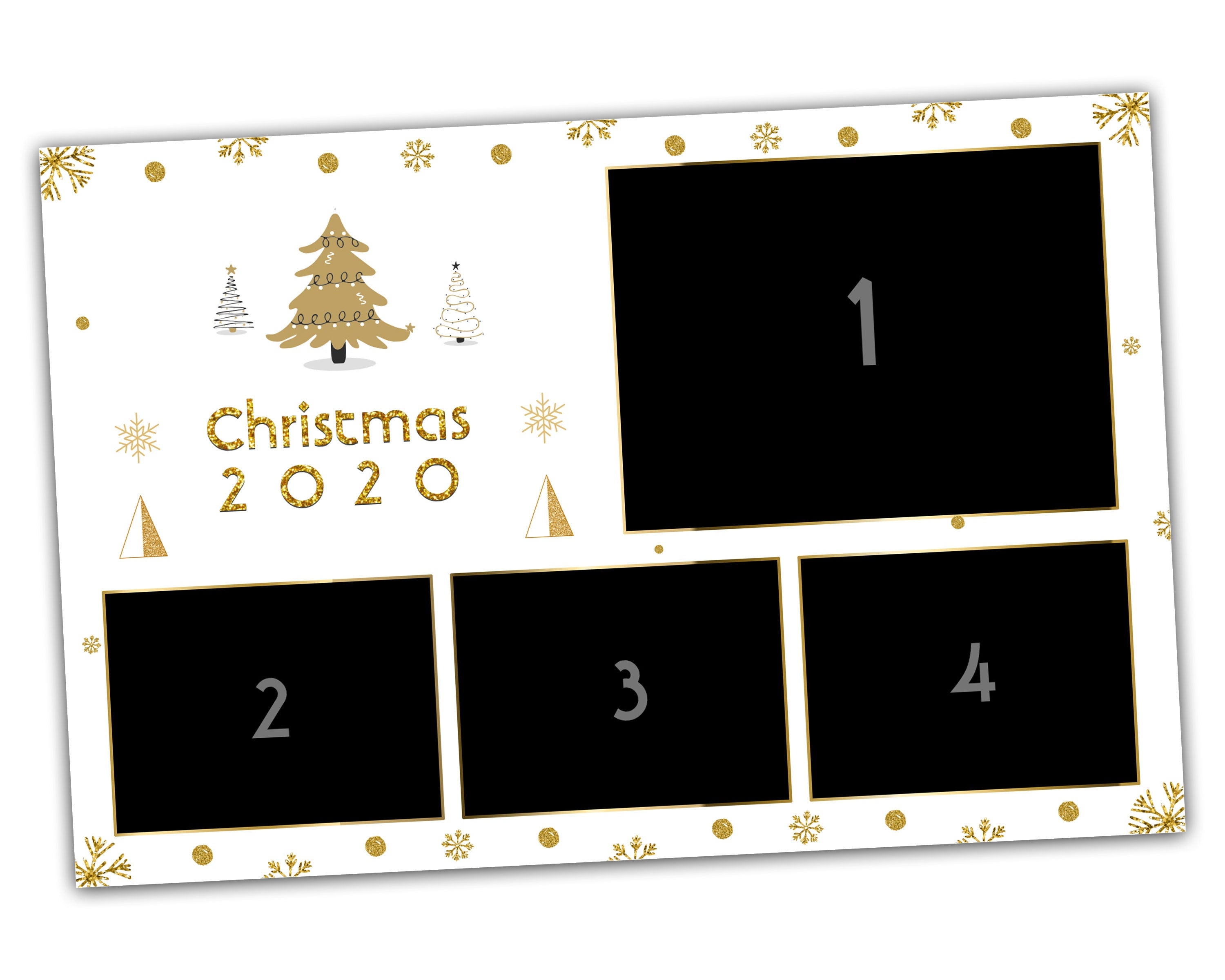 Christmas Photo Booth Template, Merry Christmas and New Year 2024 Photobooth Template pine tree