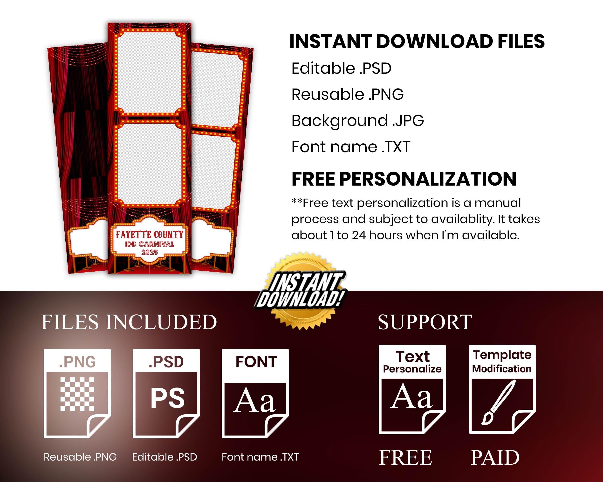 Carnival Photo Booth Template | Carnival Photobooth Overlay | Festival Photobooth Template | Carnival Celebration Circus Party | 1531