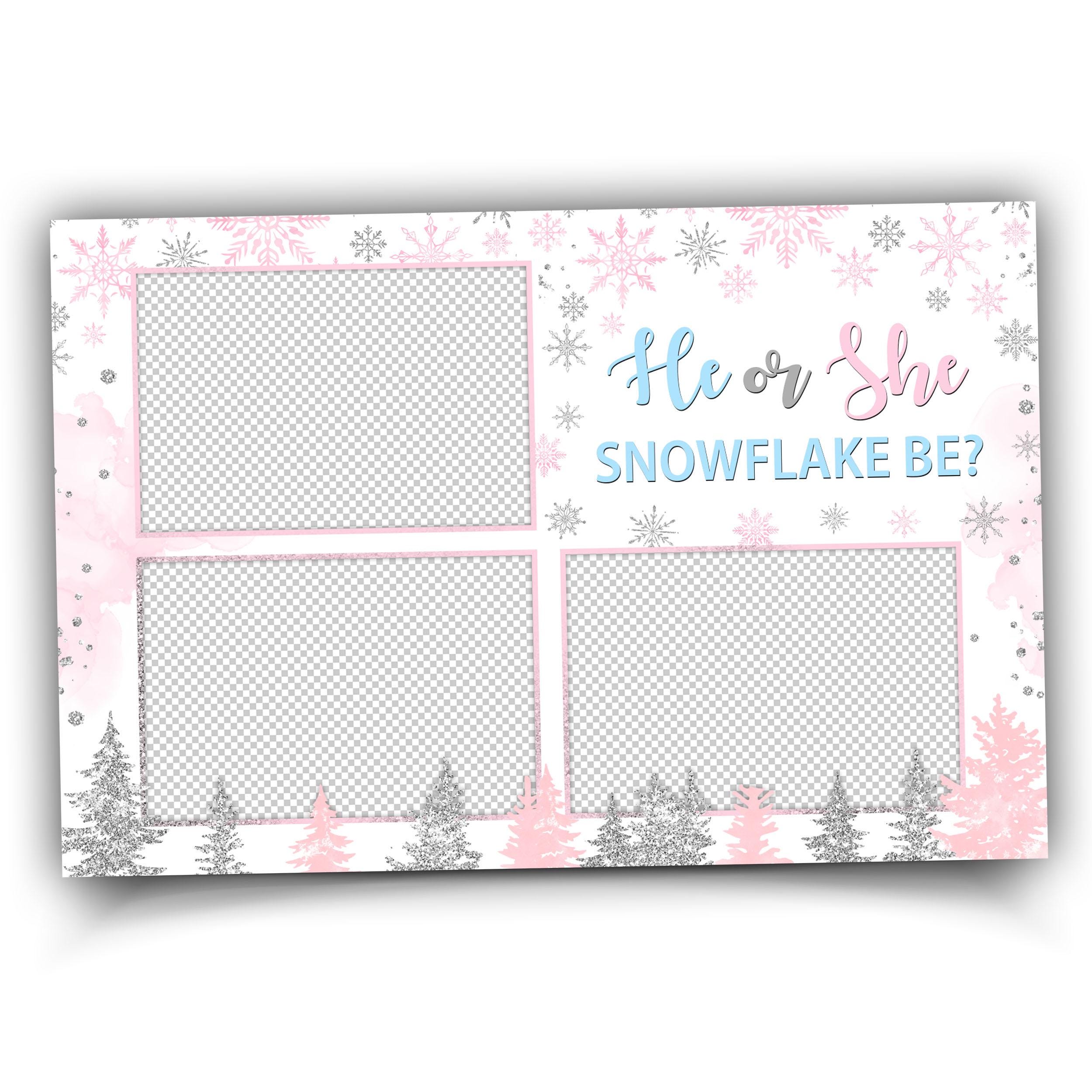 Baby Shower Photobooth Template, He or She, Snow Photobooth, Boy or Girl, Snowflake Be 1425