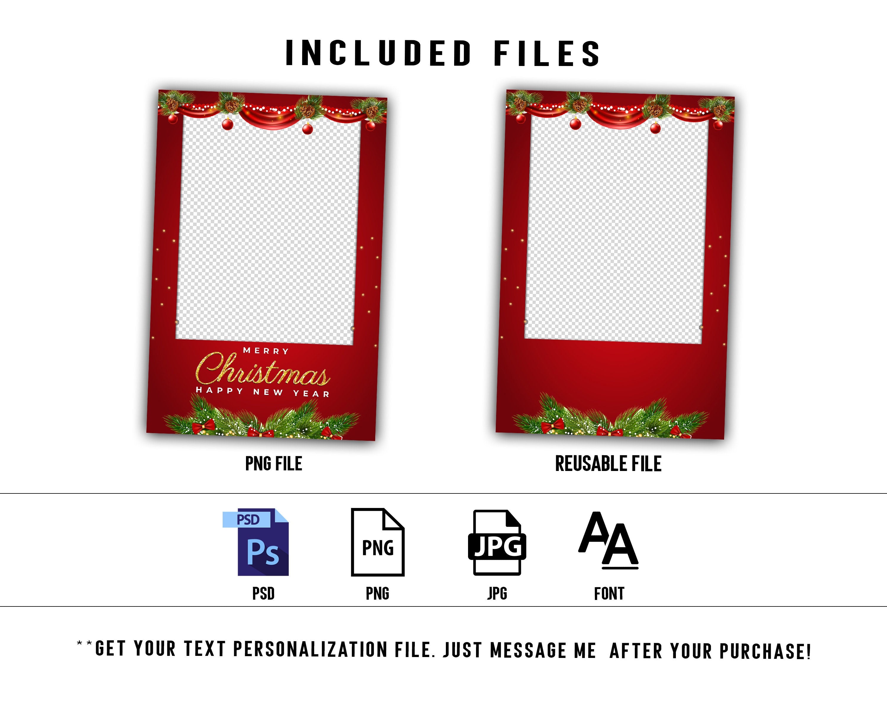 Christmas Photo Booth Template, Merry Christmas and New Year 2022, 4x6 Photobooth Template, pine tree