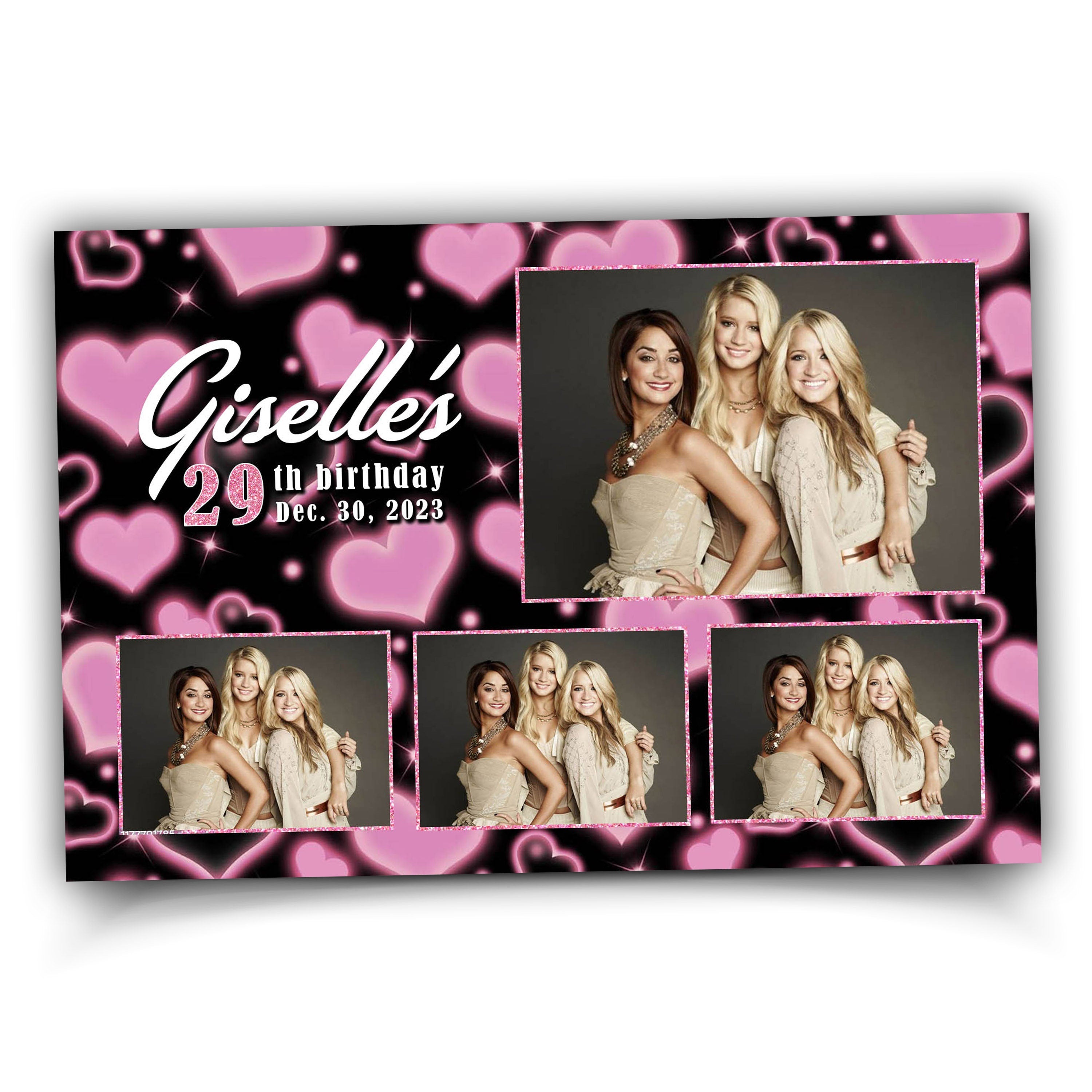 Baby Pink Birthday Heart Love Photo Booth Template Birthday Love Valentine Photobooth Mirror Salsa Touchpix DSLR Darkroom ipad