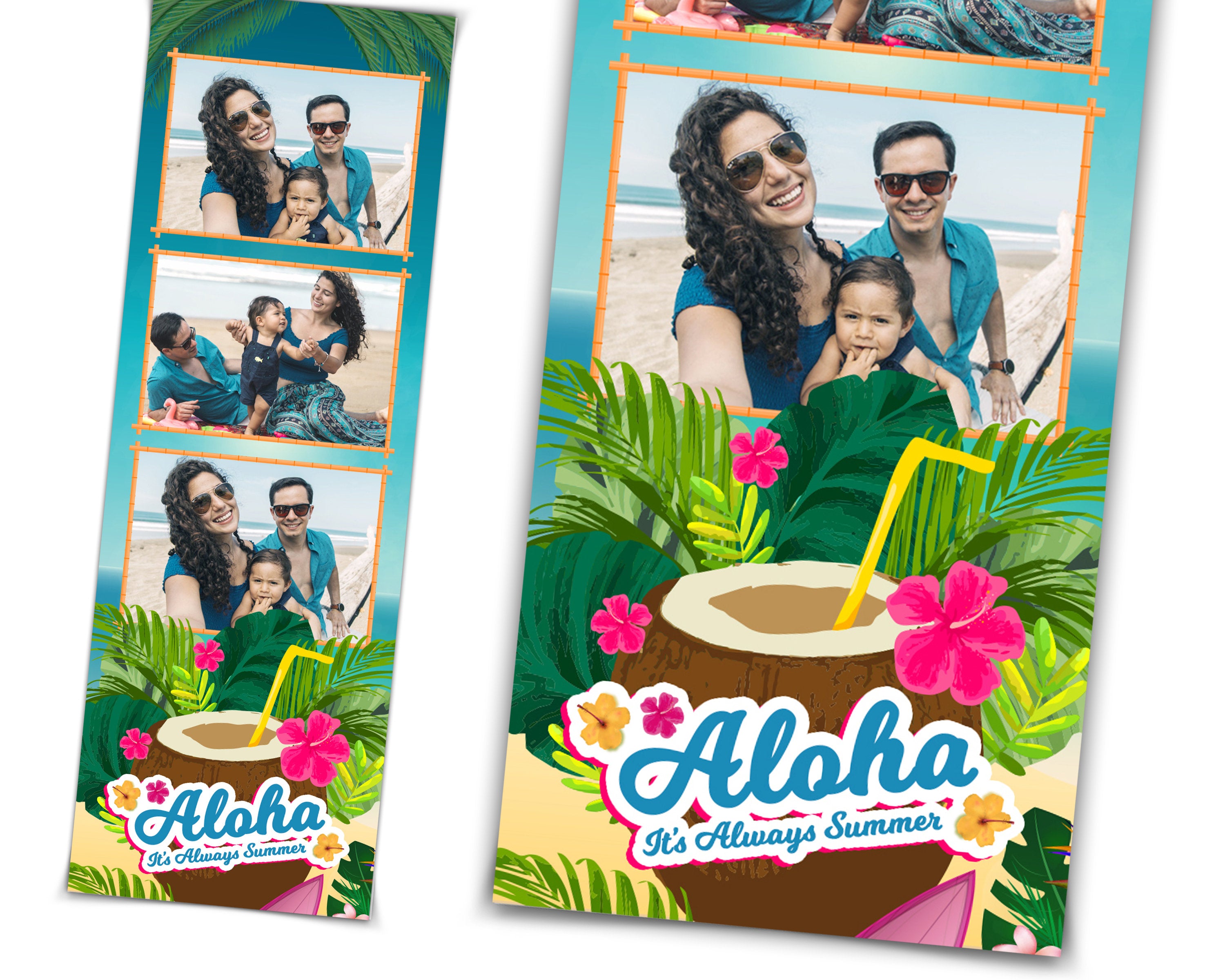 Beach Luau Photobooth Template, Hawaiian Luau Party, Aloha Party, Photo Booth Template, Party, Photobooth, Photo Booth, Summer, Hanukkah