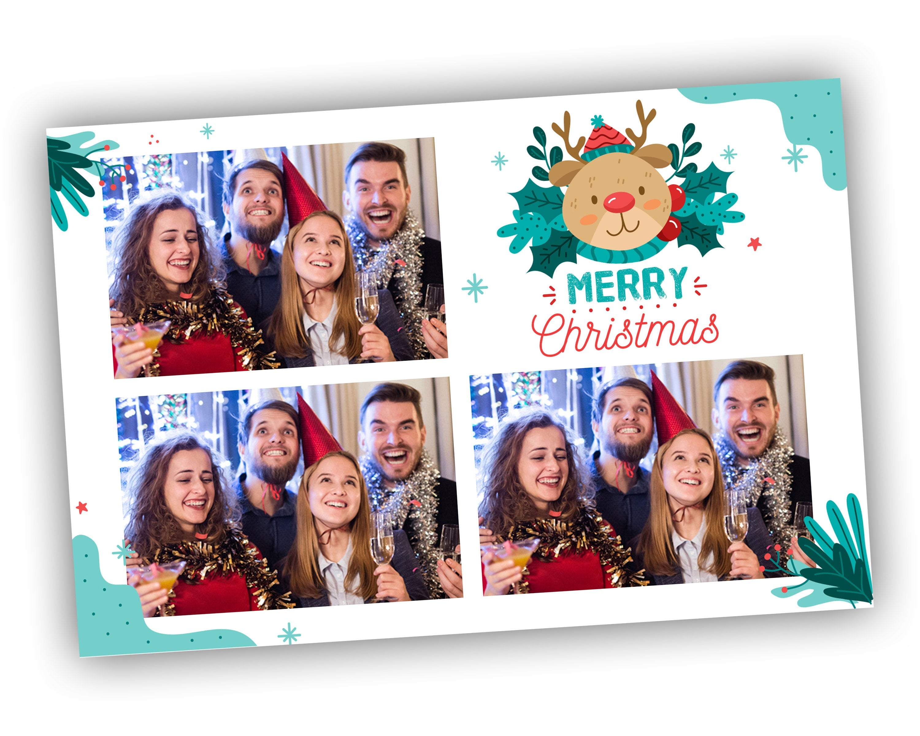 Photo Booth Template Merry Christmas New Year 2021 Party Photobooth Template 4x6 3 Photo Frame Template