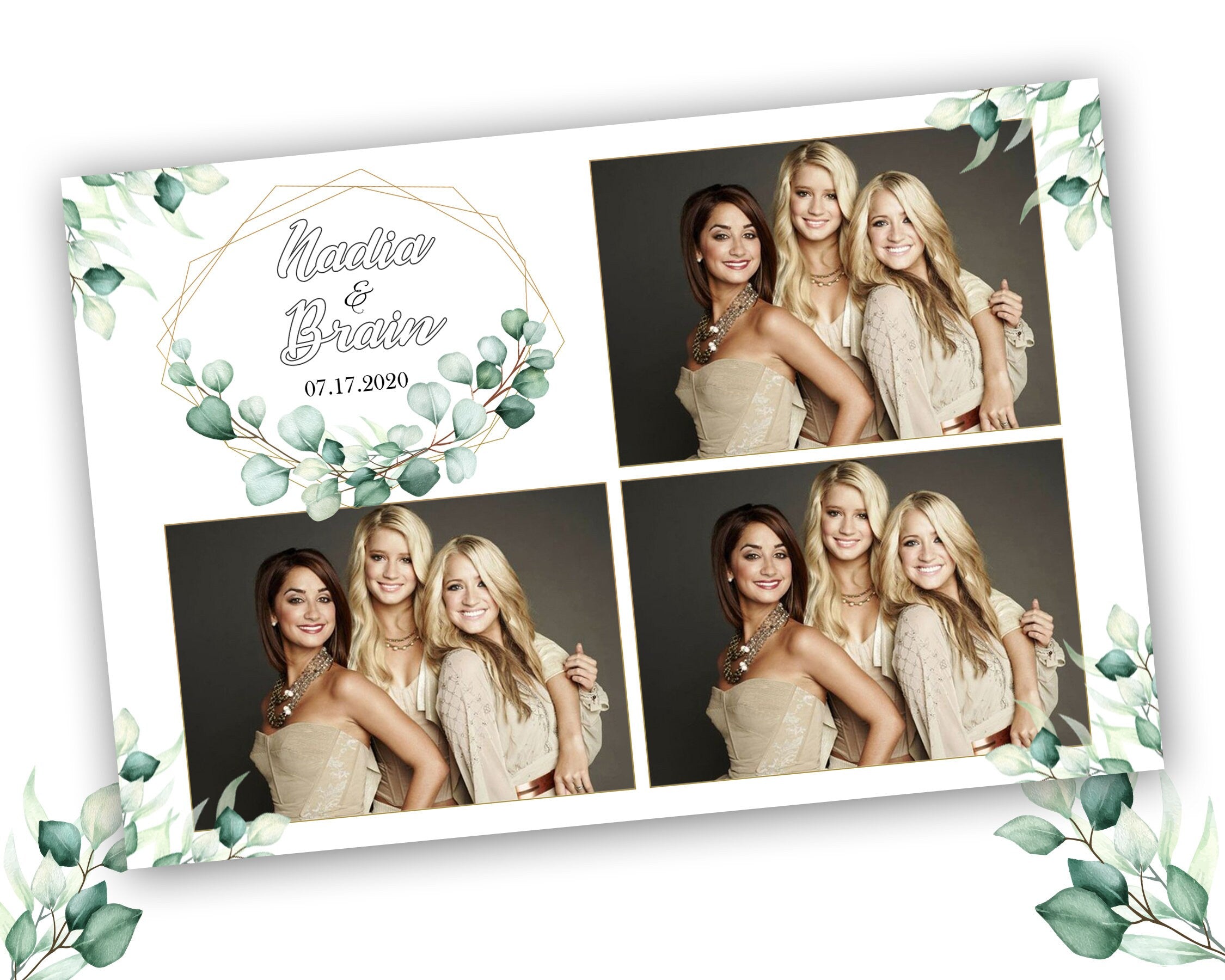 Wedding Photobooth Template, Floral Photobooth Template, 4x6 Wedding Photo booth Template, Sweet Sixteen, Sweet 16, Bridal Shower, 4x6