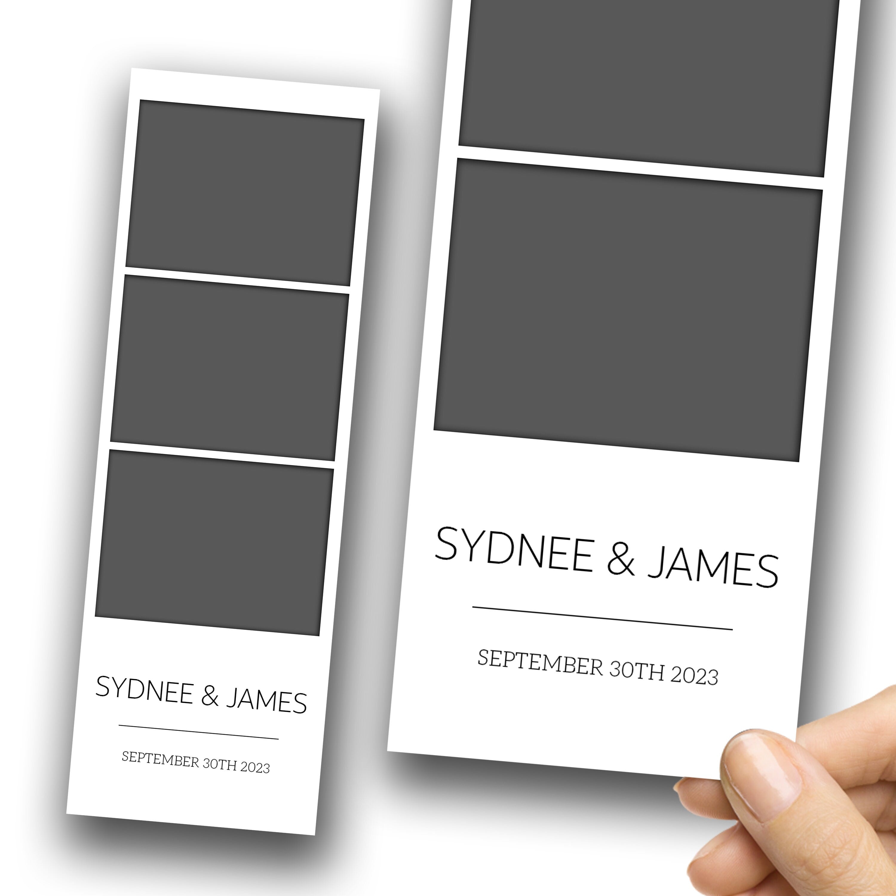 Wedding signature black and white Bridal Shower Anniversary Photo Booth Template 2x6 Strip Photobooth