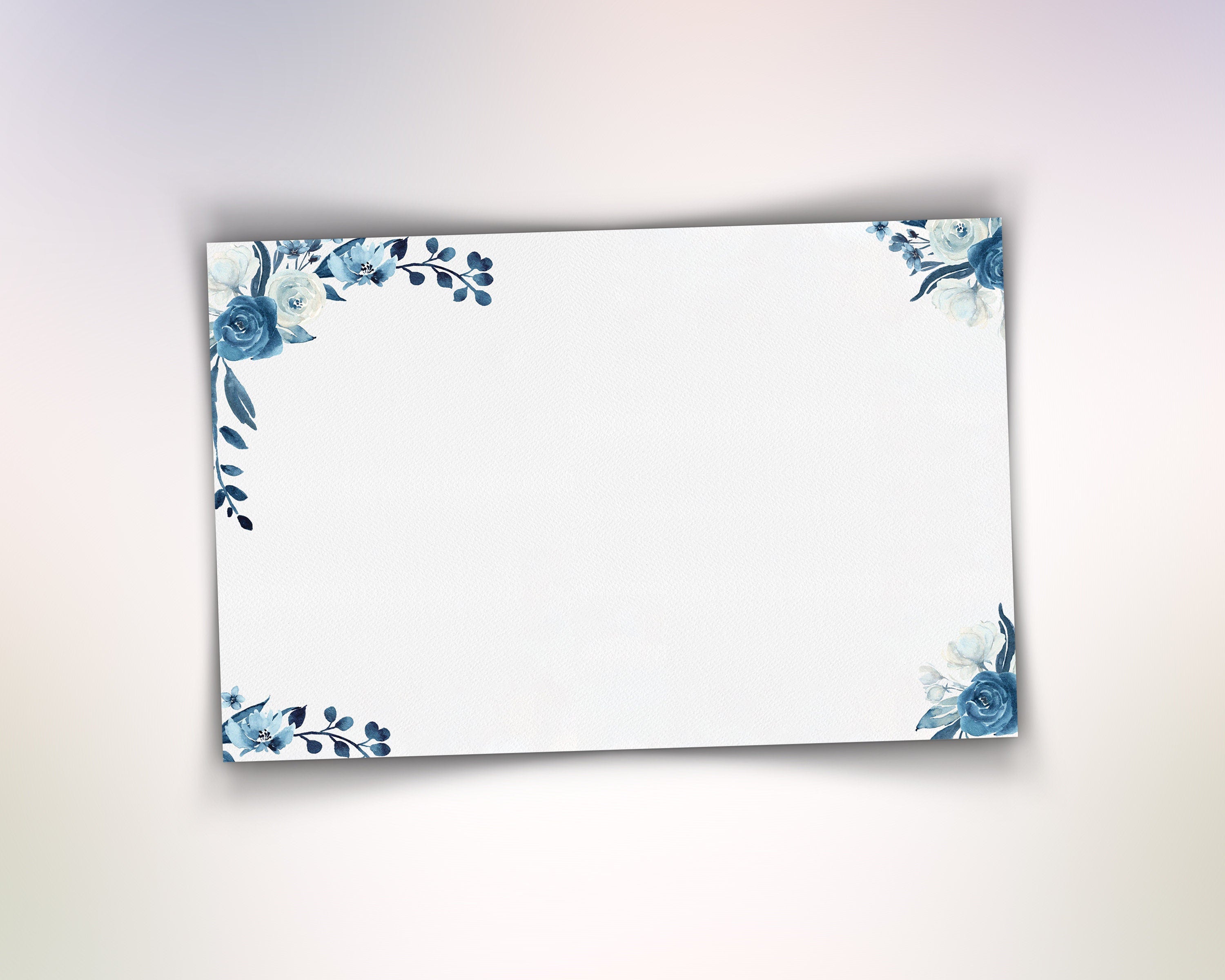 Wedding Photo Booth Template blue floral 4x6
