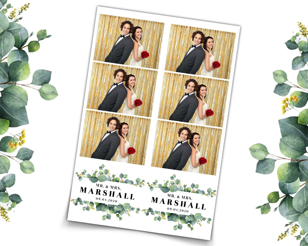 Wedding Bridal Shower Sweet 16 Floral Anniversary Photo Booth Template 2x6 abd 4x6 Photobooth Template with xbdr psd png jpg and mockup