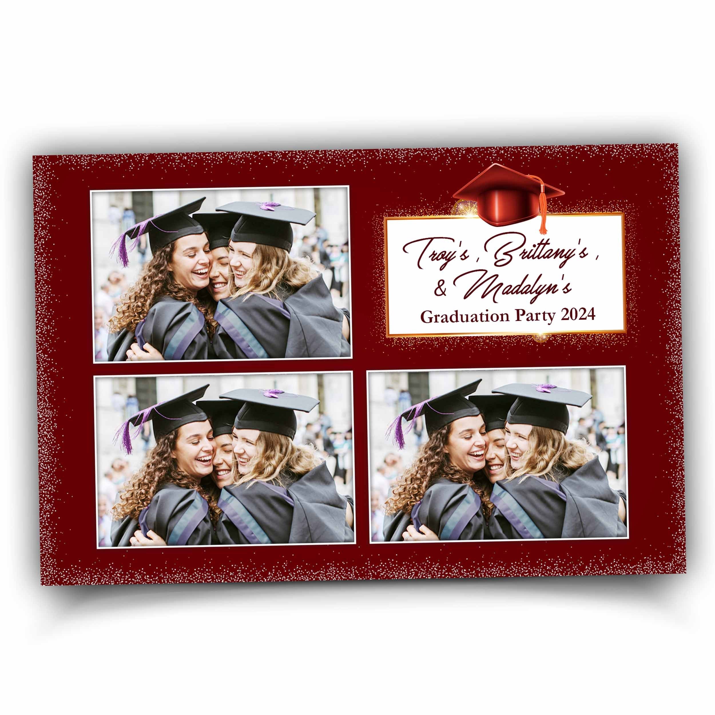 Graduation Photo Booth Template, Grad Photobooth Template, Class of, Prom, Blue and Gold