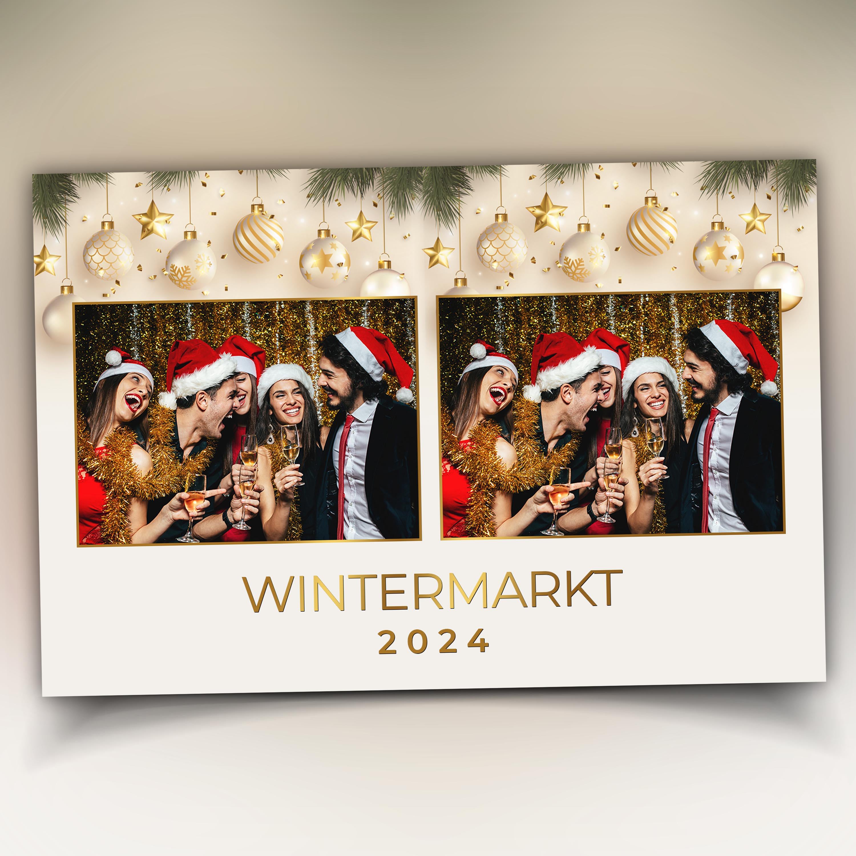 Christmas Photobooth Template | Holiday Photobooth | Merry Christmas | Gold Green | Xmas Photobooth Template | Christmas Photo booth 933