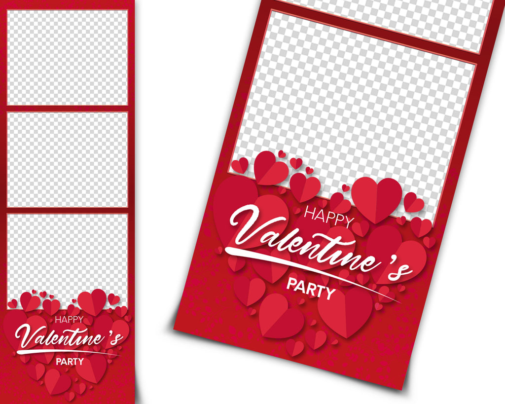 Valentine Day Photo Booth Template Love Pink 2x6 photobooth template included with Font