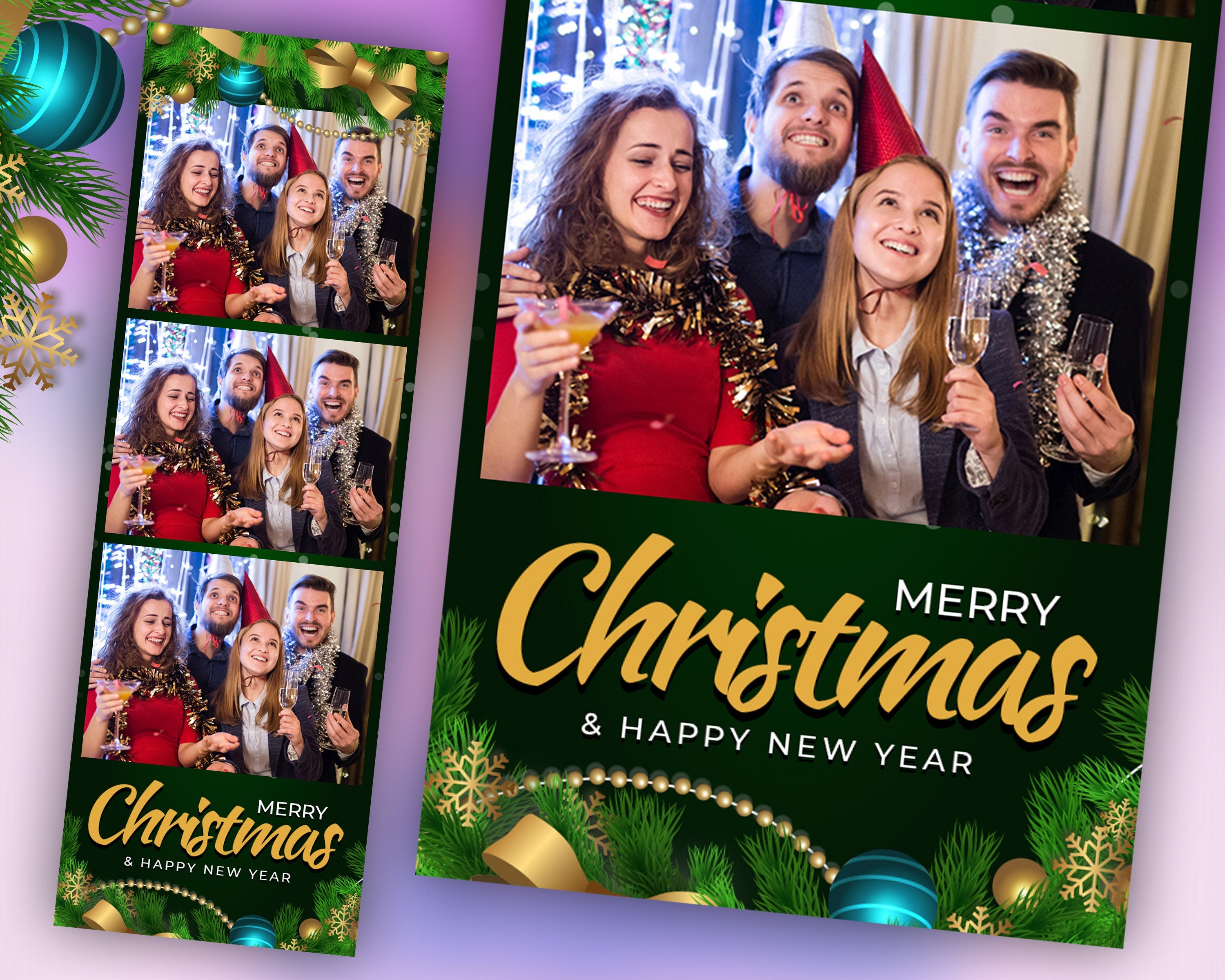 Christmas Photo Booth Template Holiday Photobooth Xmas CM5