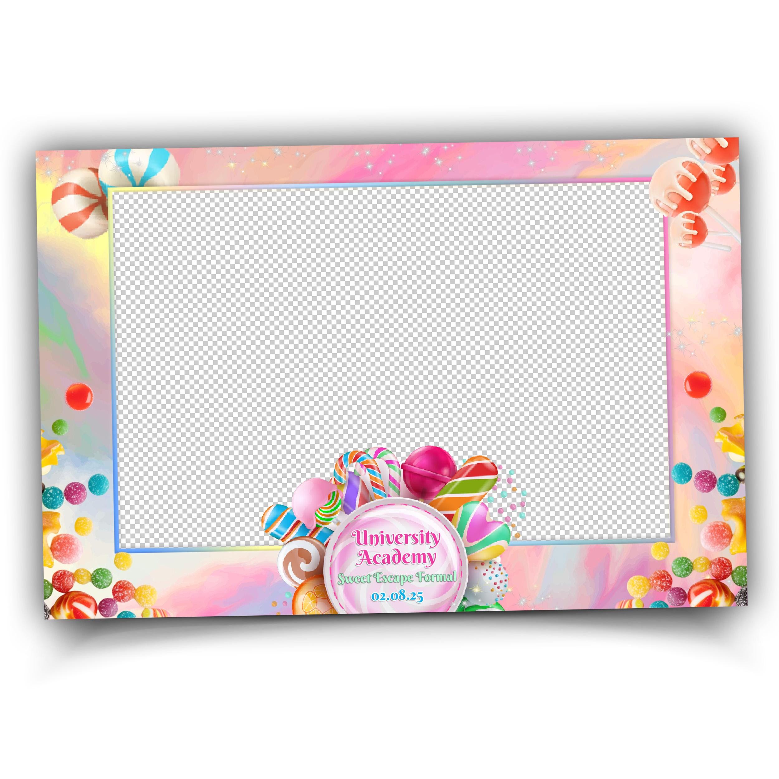 Candy Photobooth Template, Birthday Photo booth template, Candyland 705