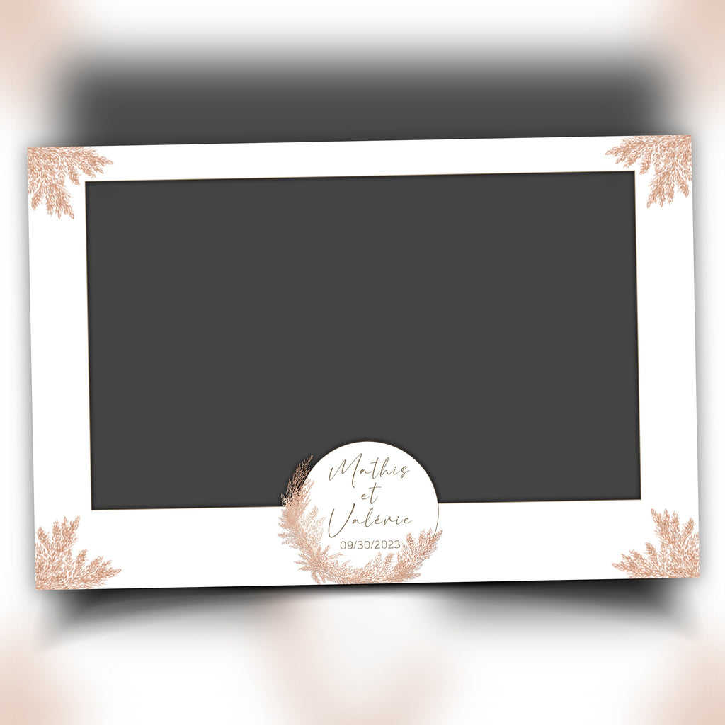 Boho Wedding Photo Booth Template 4x6 Blush Pampas Photobooth Mirror Booth Salsa Touchpix Dark Room booth