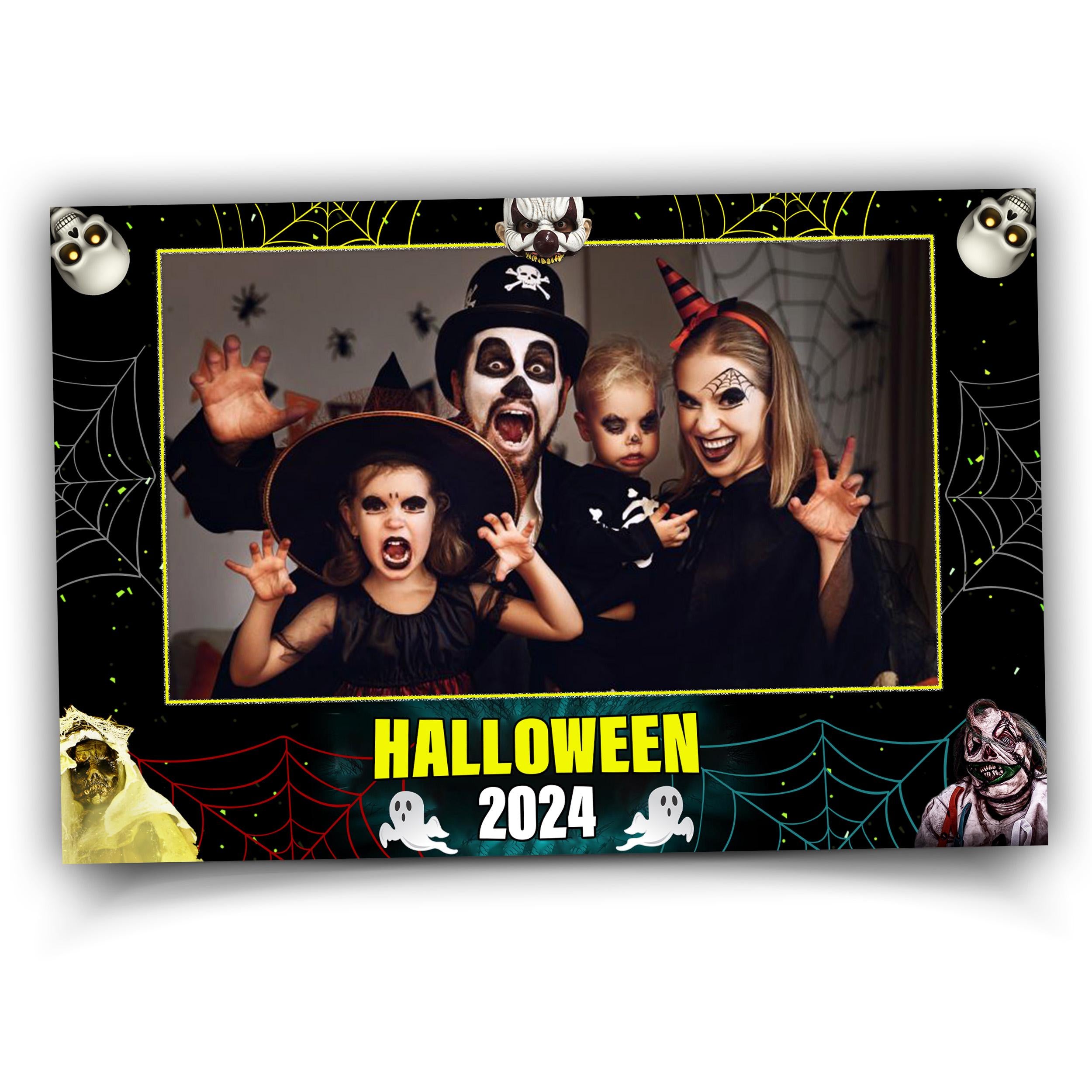 Halloween Photobooth Template 4x6 Trick or Treat Party 2024 Hallows' Day Scary Gost Photo booth Pumpkin Template Holiday 1350