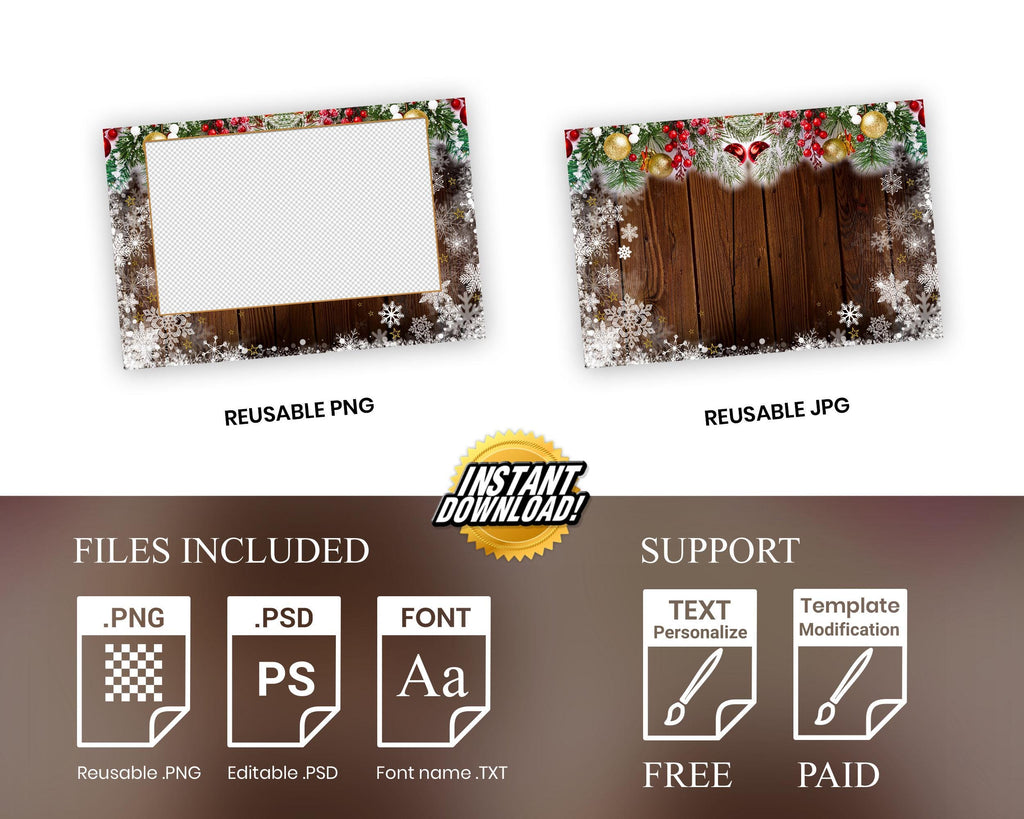 Christmas Photobooth Template, Merry Christmas and New Year, 4x6 Xmas Photobooth Template, Holiday 1419
