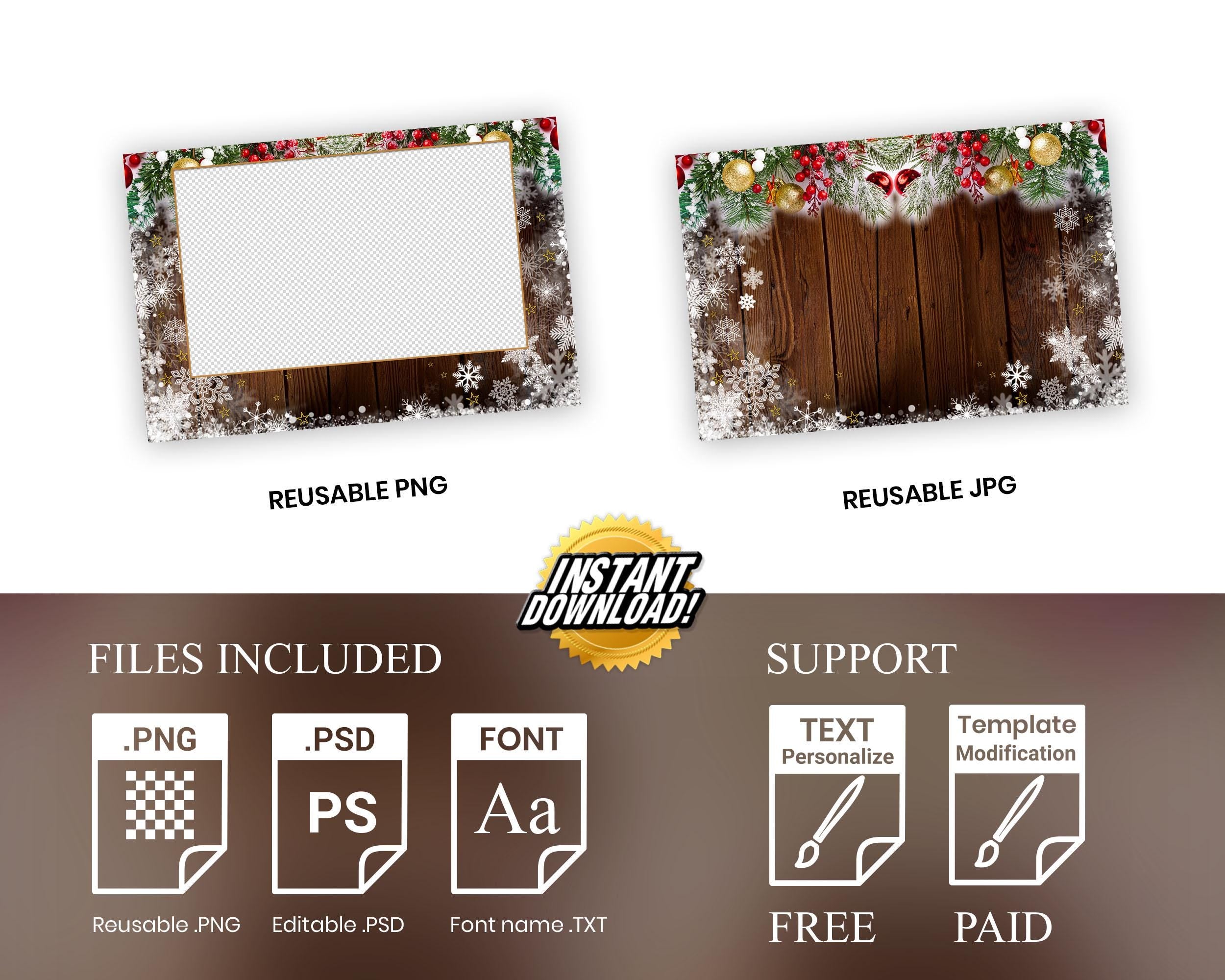 Christmas Photobooth Template, Merry Christmas and New Year, 4x6 Xmas Photobooth Template, Holiday 1419