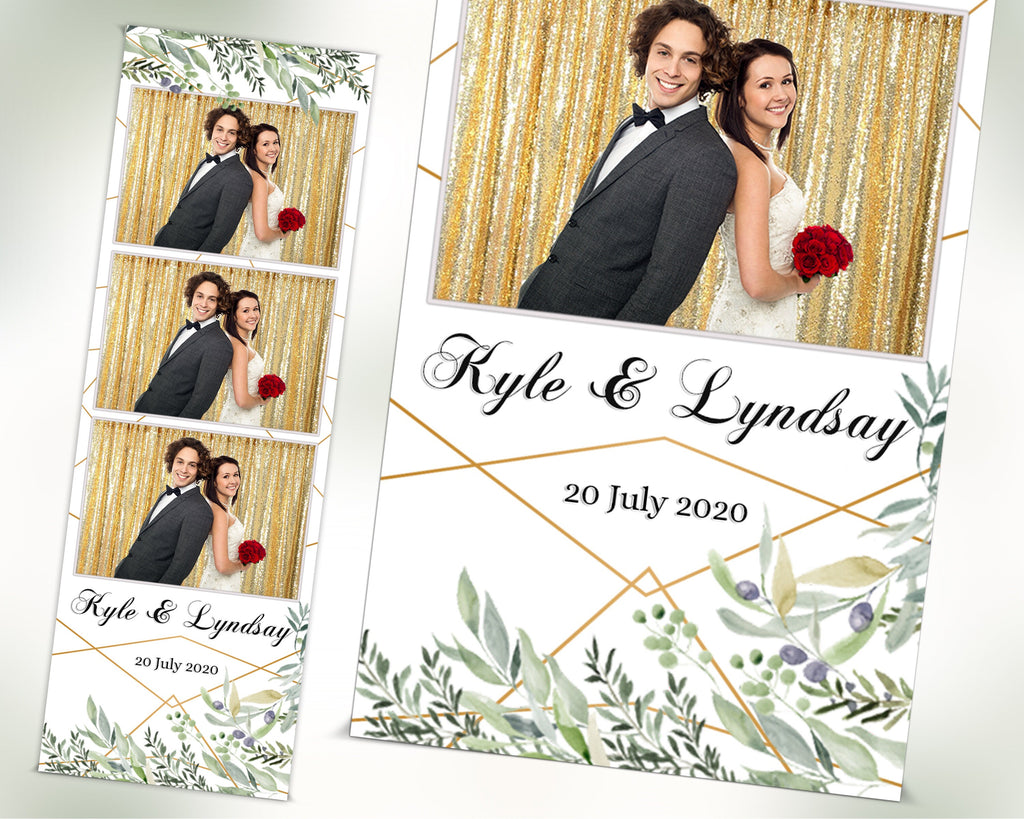 Wedding Bridal Shower Sweet 16 Floral Anniversary Photo Booth Template 2x6 Photobooth Template with XBDR Booth File and Font