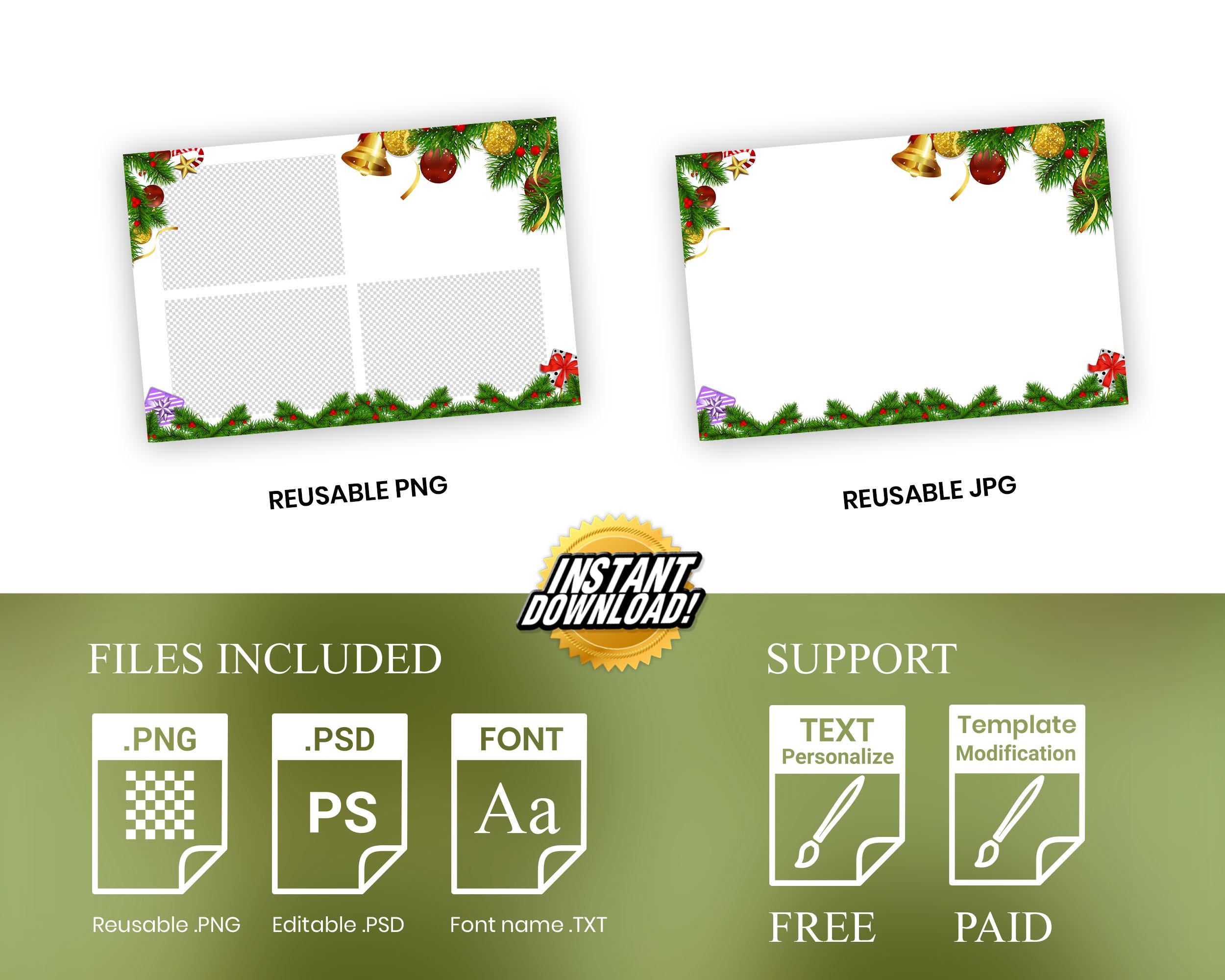Merry Christmas Photo Booth Template,  Holiday Party Photobooth Template, Xmas Photobooth, Christmas Celebration 295