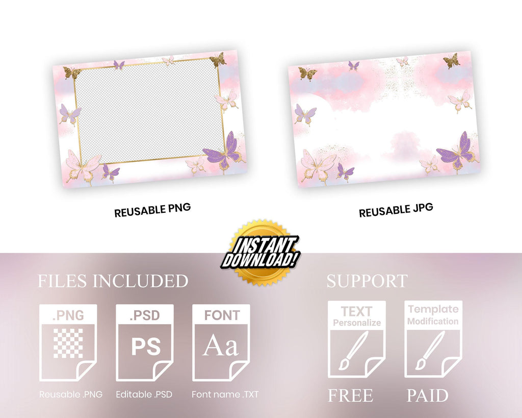 Baby Shower Photobooth Template, Baby Shower Photo Booth Overlay 659