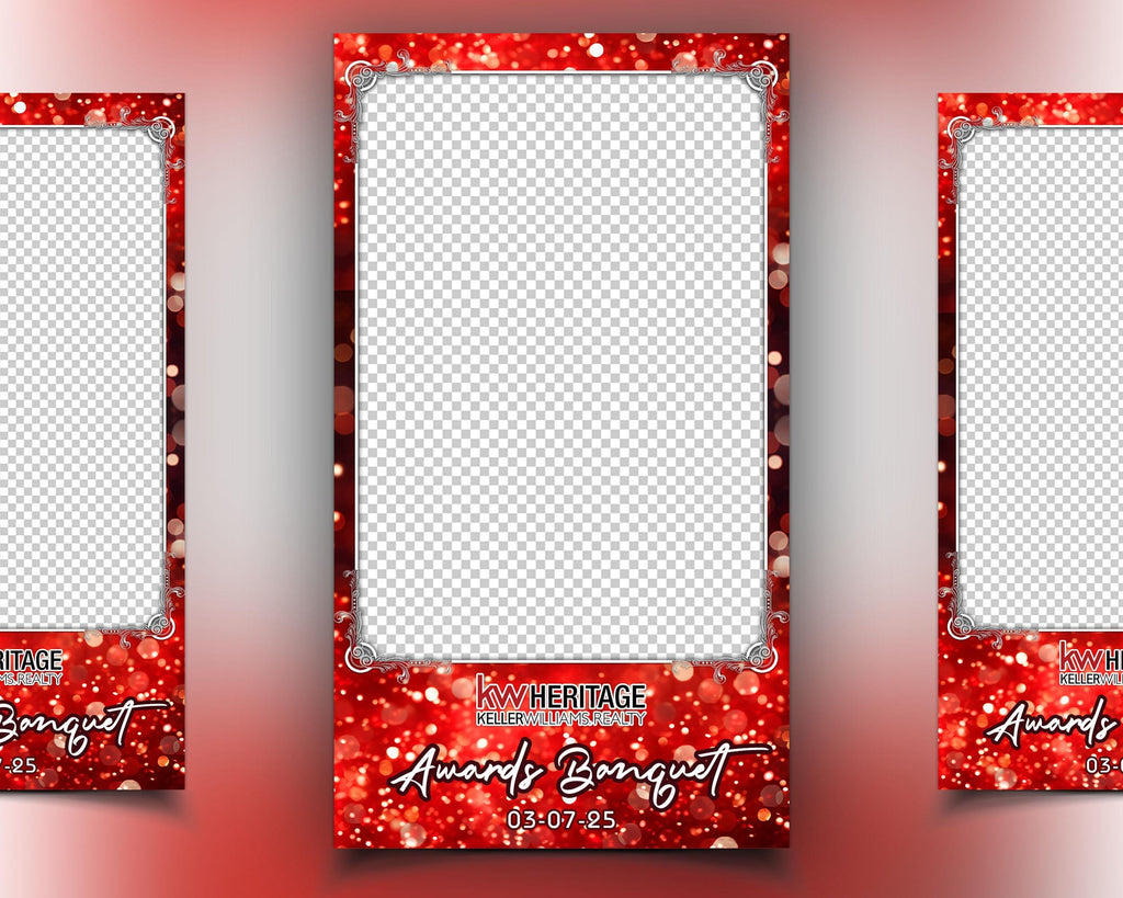 Red Photobooth Template for Wedding, Birthday Photobooth, Sweet 16, Anniversary Red Photo Booth Overlay, Red Bokeh Bday, 360 Overlay, 725