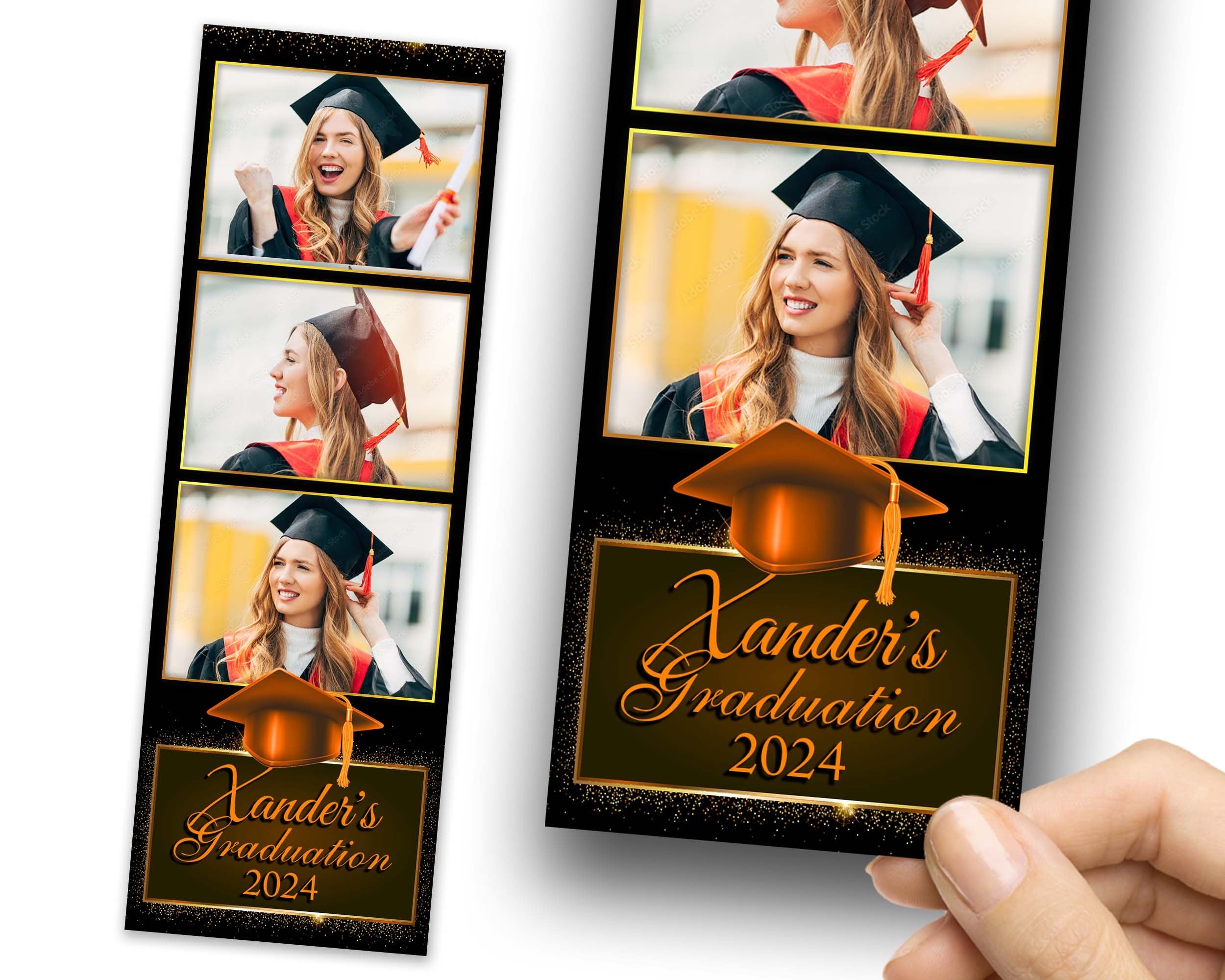 Orange Graduation Photo Booth Template, Grad Photobooth Template, Class of, Prom 548
