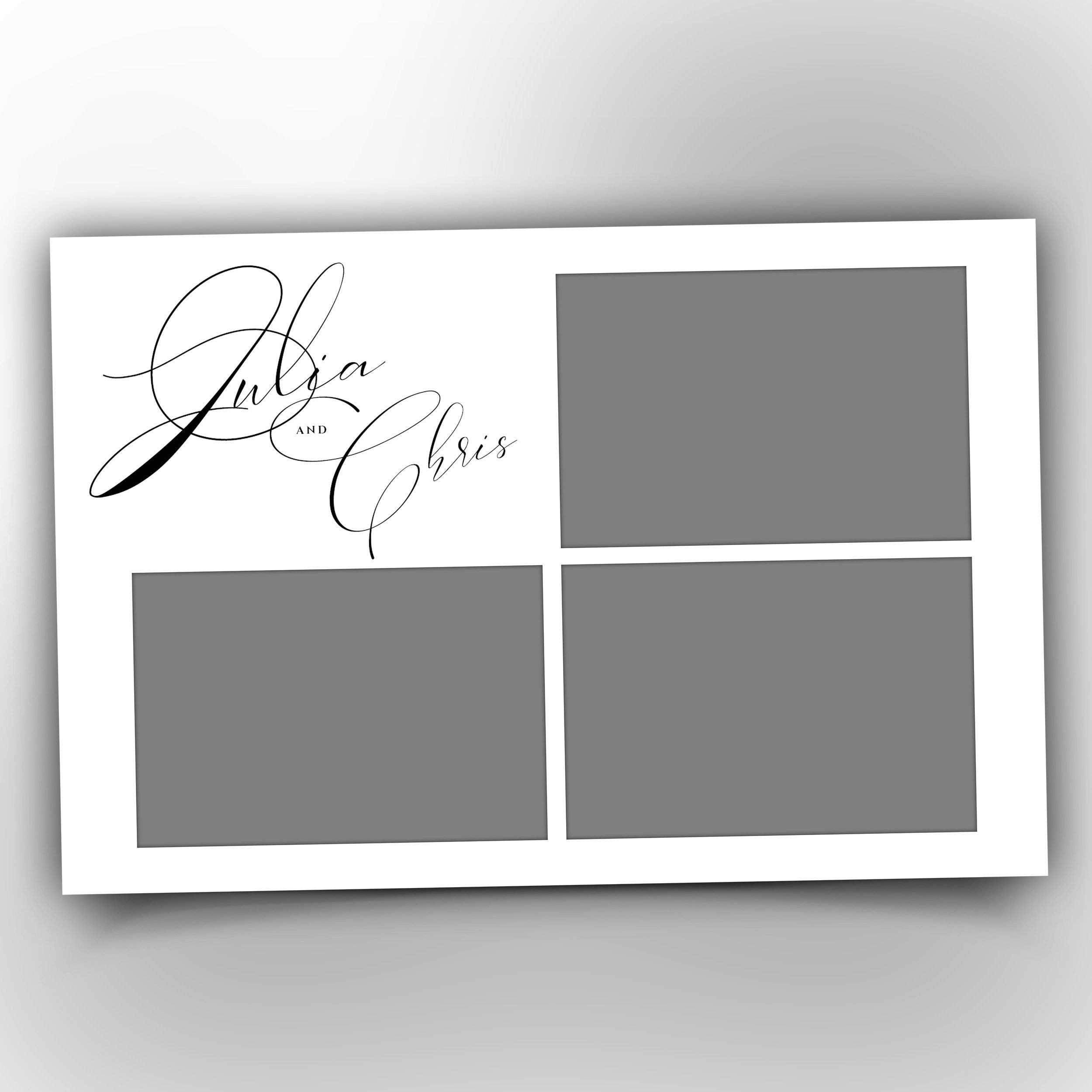 Wedding signature black and white Bridal Shower Anniversary Photo Booth Template 4x6 Photobooth Template with FONT & free Text personalis..