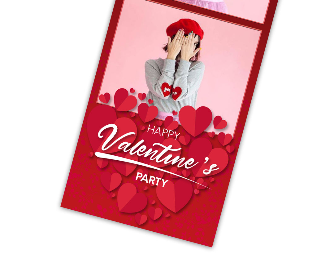 Valentine Day Photo Booth Template Love Pink 2x6 photobooth template included with Font