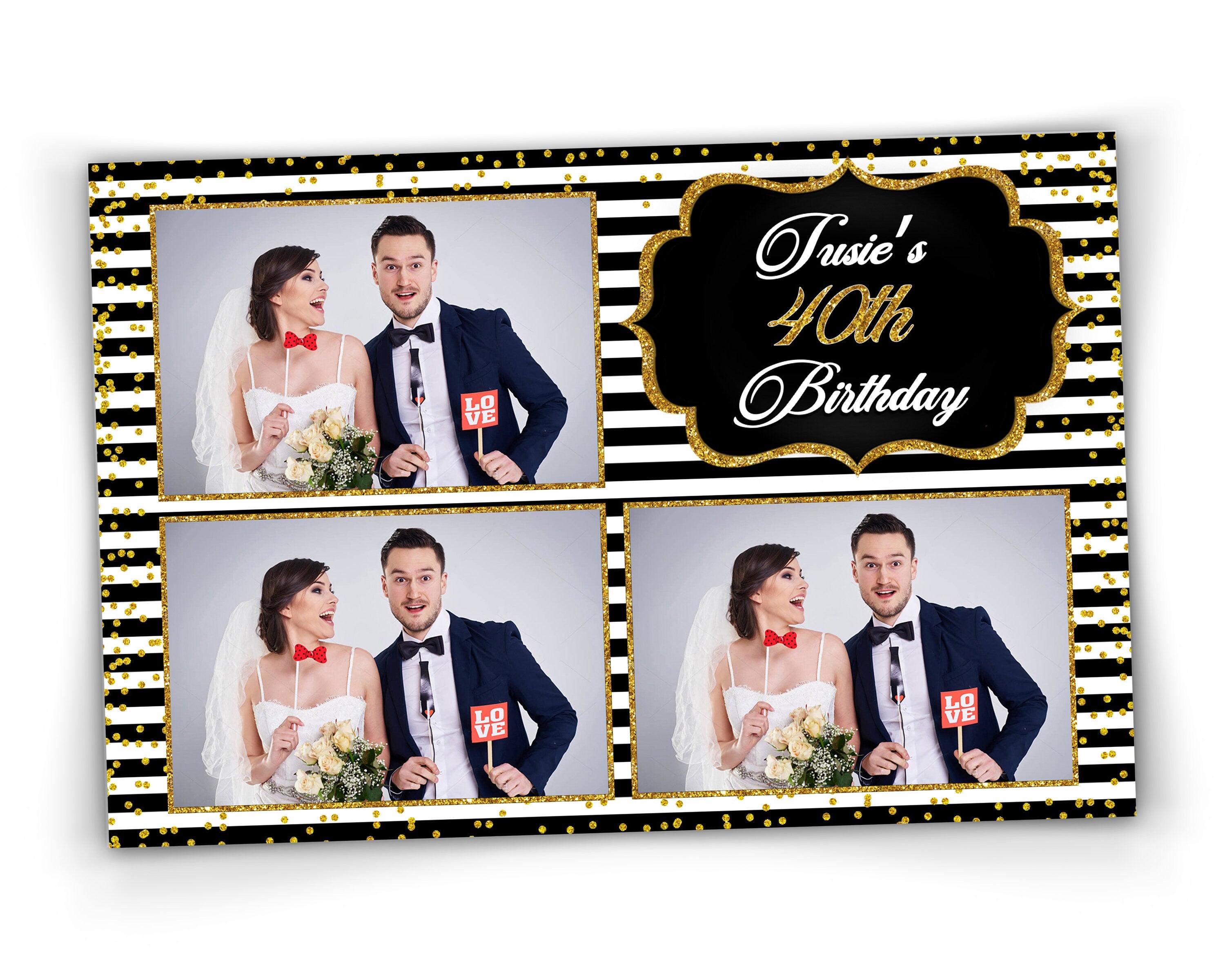 Photobooth Template Wedding Bridal Shower Sweet 16 Anniversary Birthday Photo Booth Template 4x6
