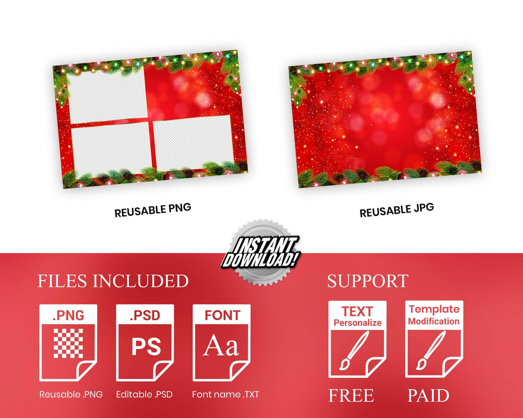 Christmas Photo Booth Template Merry Christmas Holiday New Year Xmas Photobooth Christmas Day 323