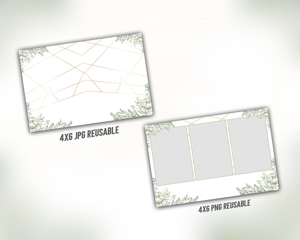 Wedding Bridal Shower Sweet 16 Floral Anniversary Photo Booth Template 4x6 Photobooth Template with xbdr psd png jpg and mockup